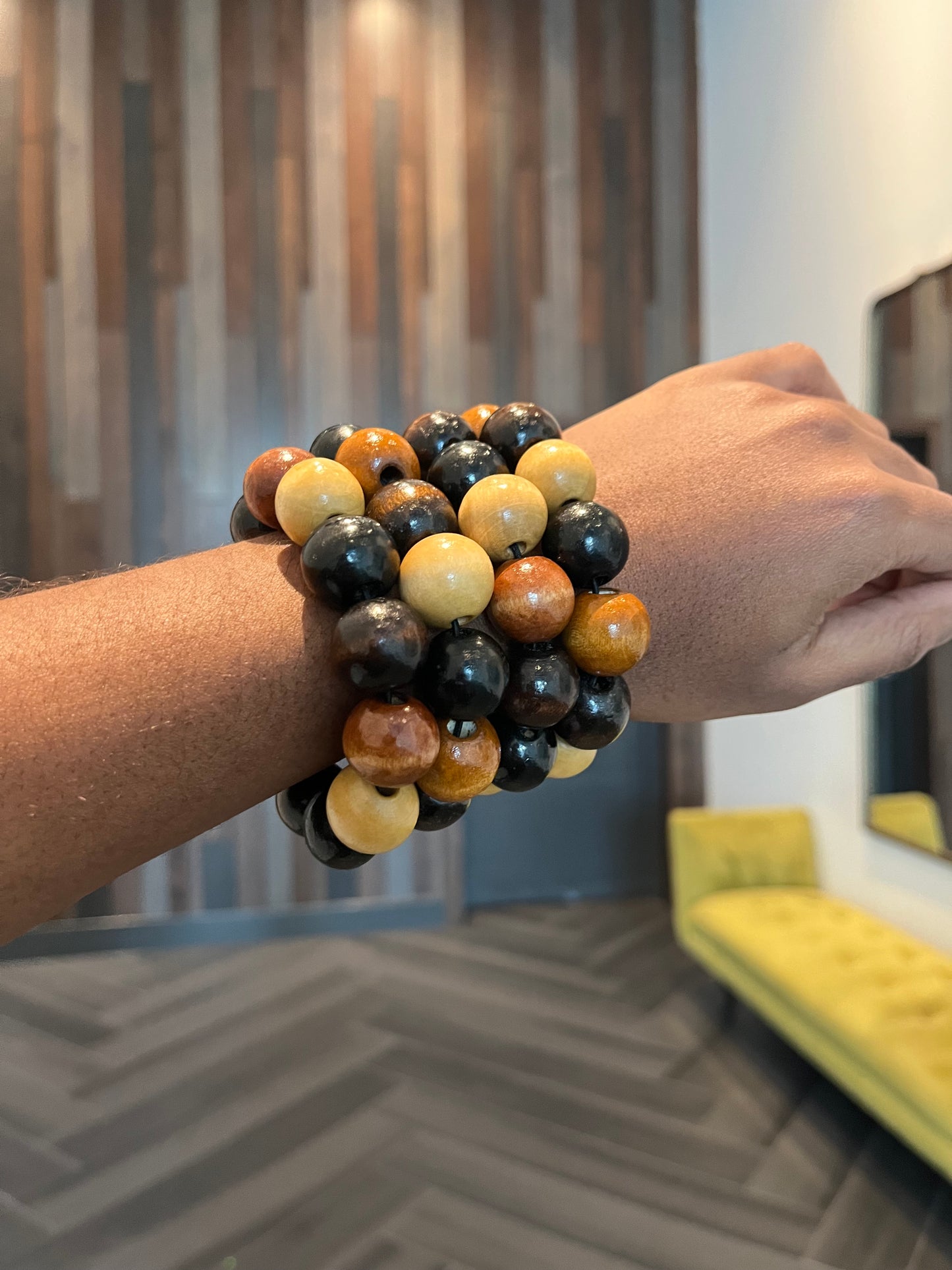 Chunky Wooden Bead Bracelet