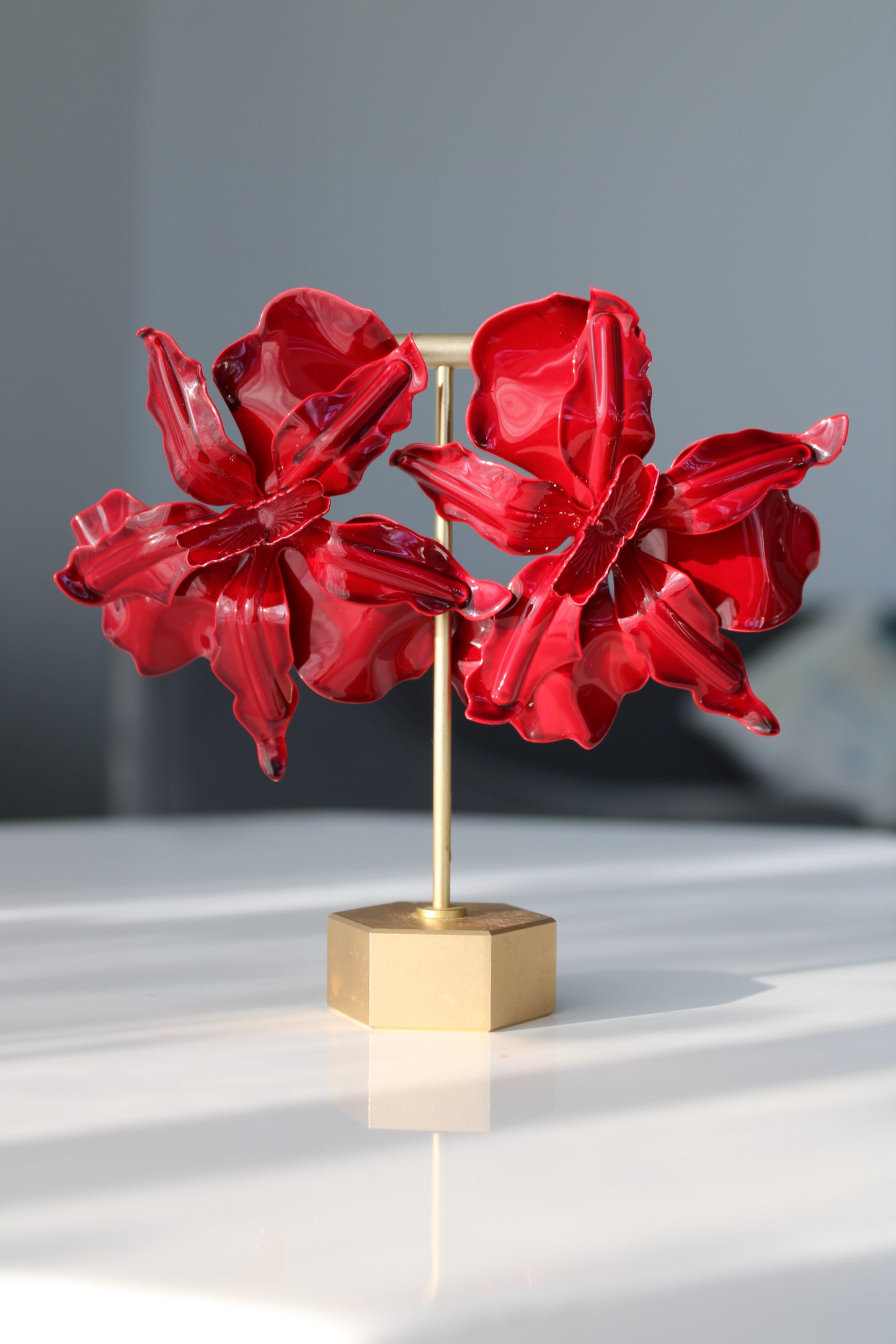 Burgundy Flora Earrings
