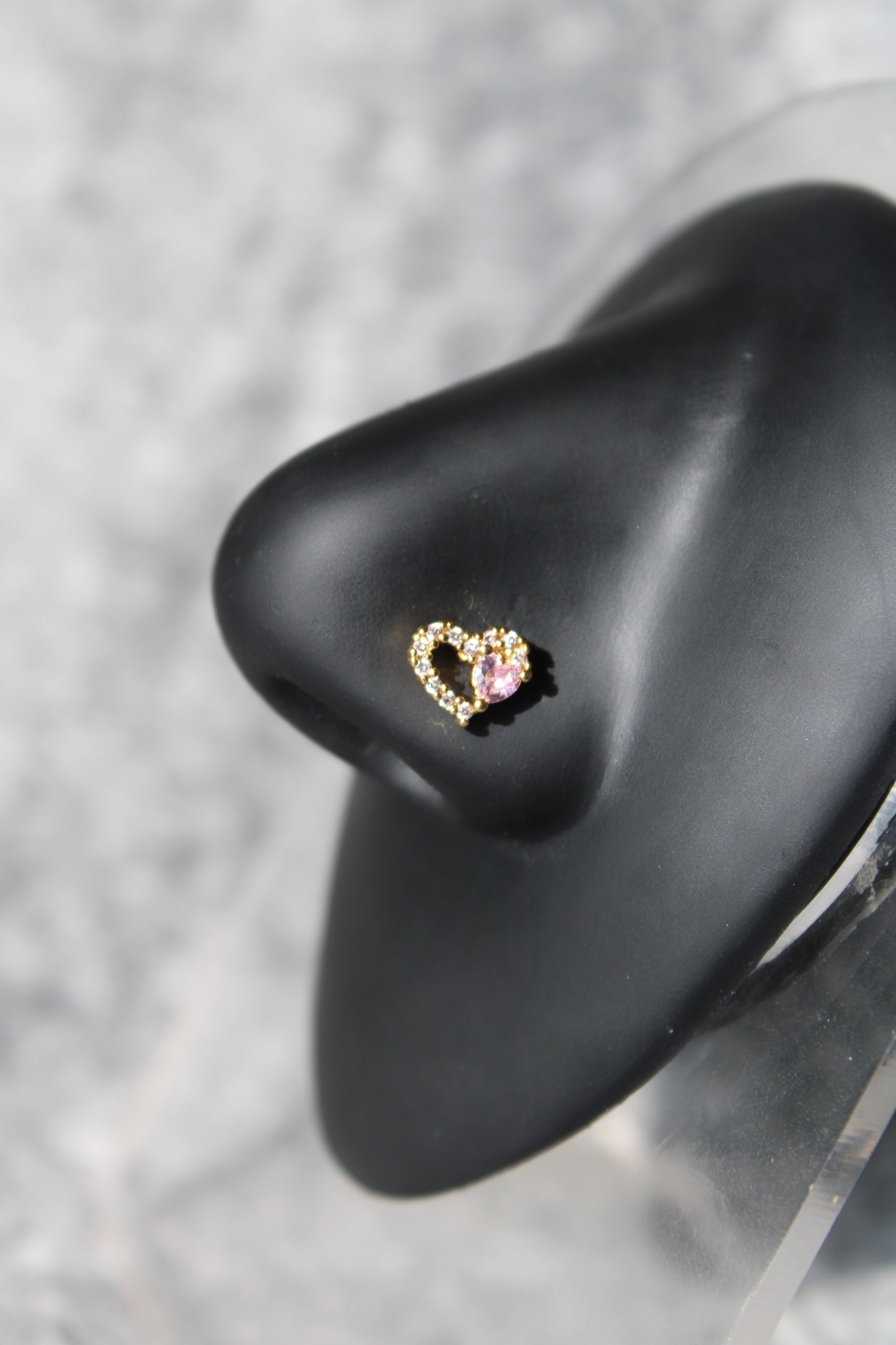 Double Heart Nose Ring (Gold)