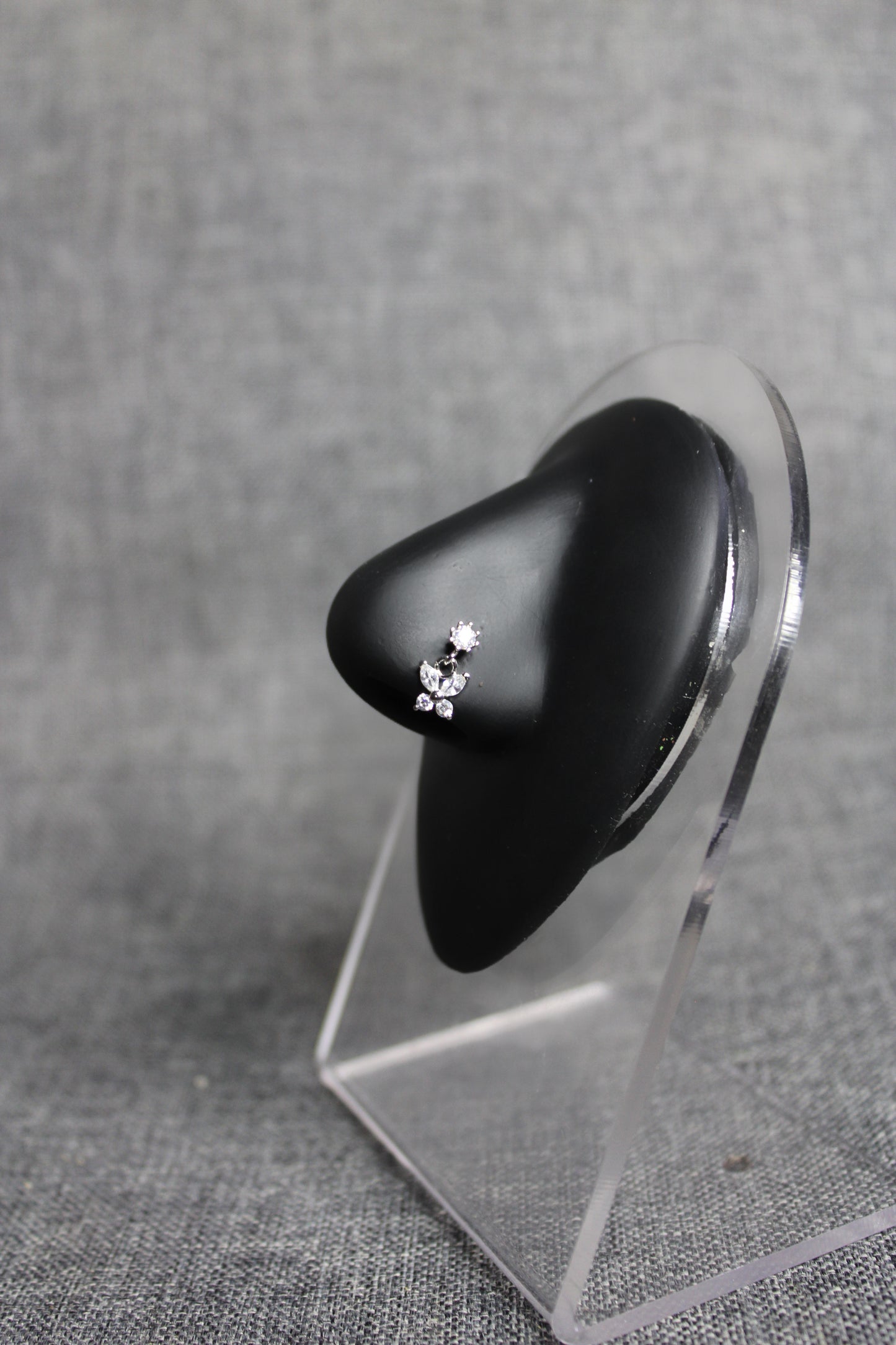 Sparkle Butterfly Nose Ring (Silver)
