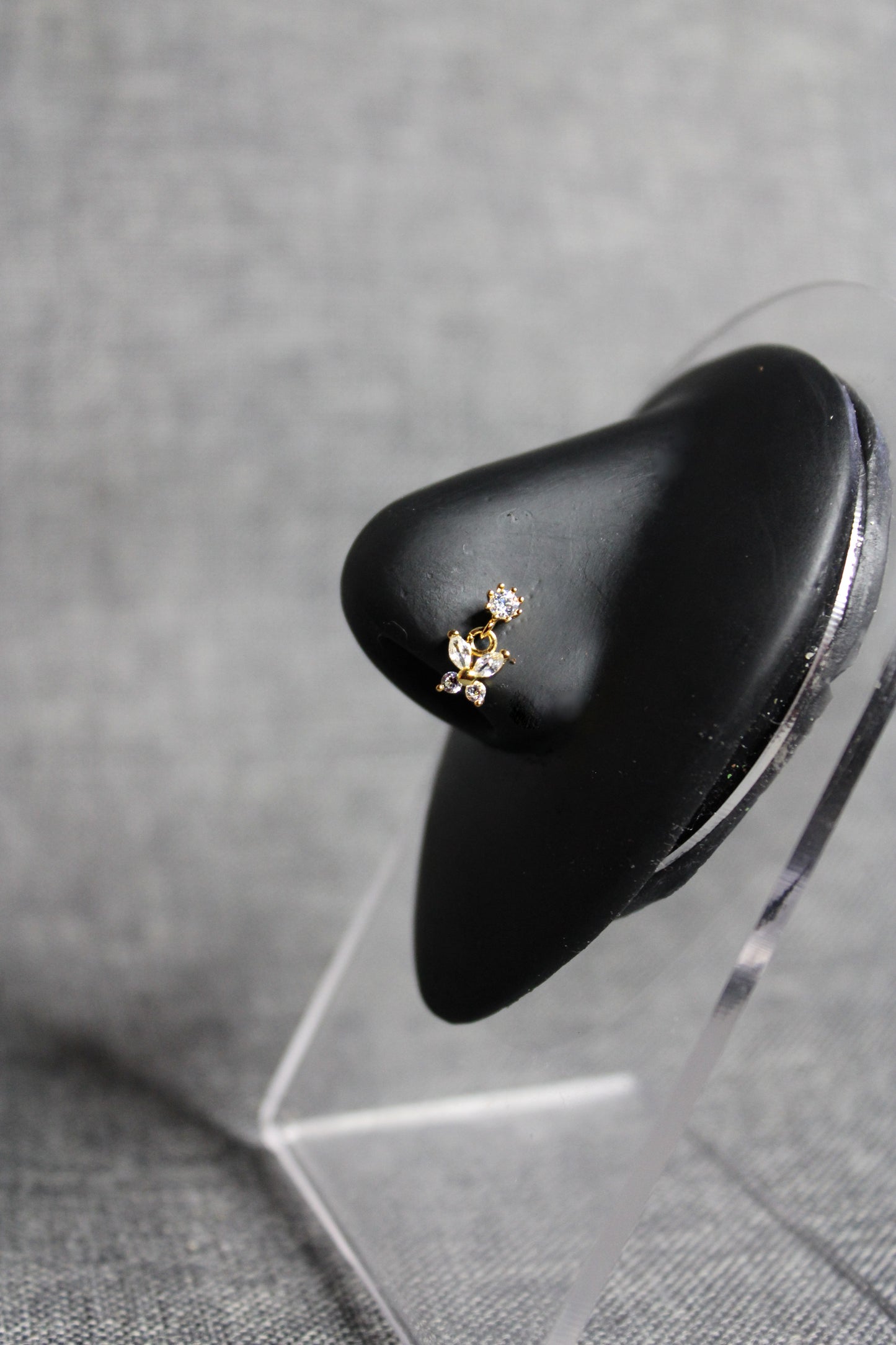 Sparkle Butterfly Nose Ring (Gold)