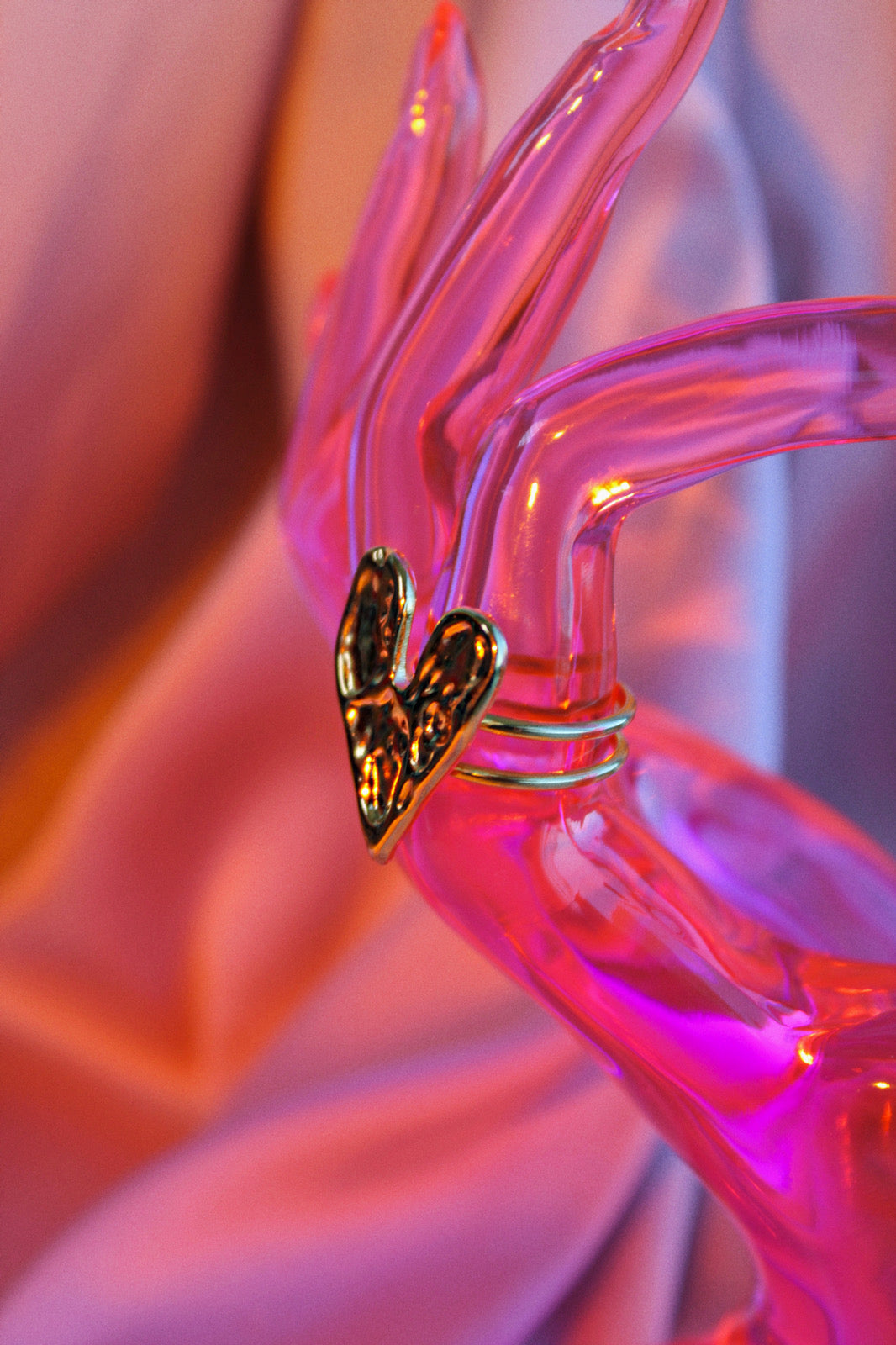 Gold Melted Heart Ring