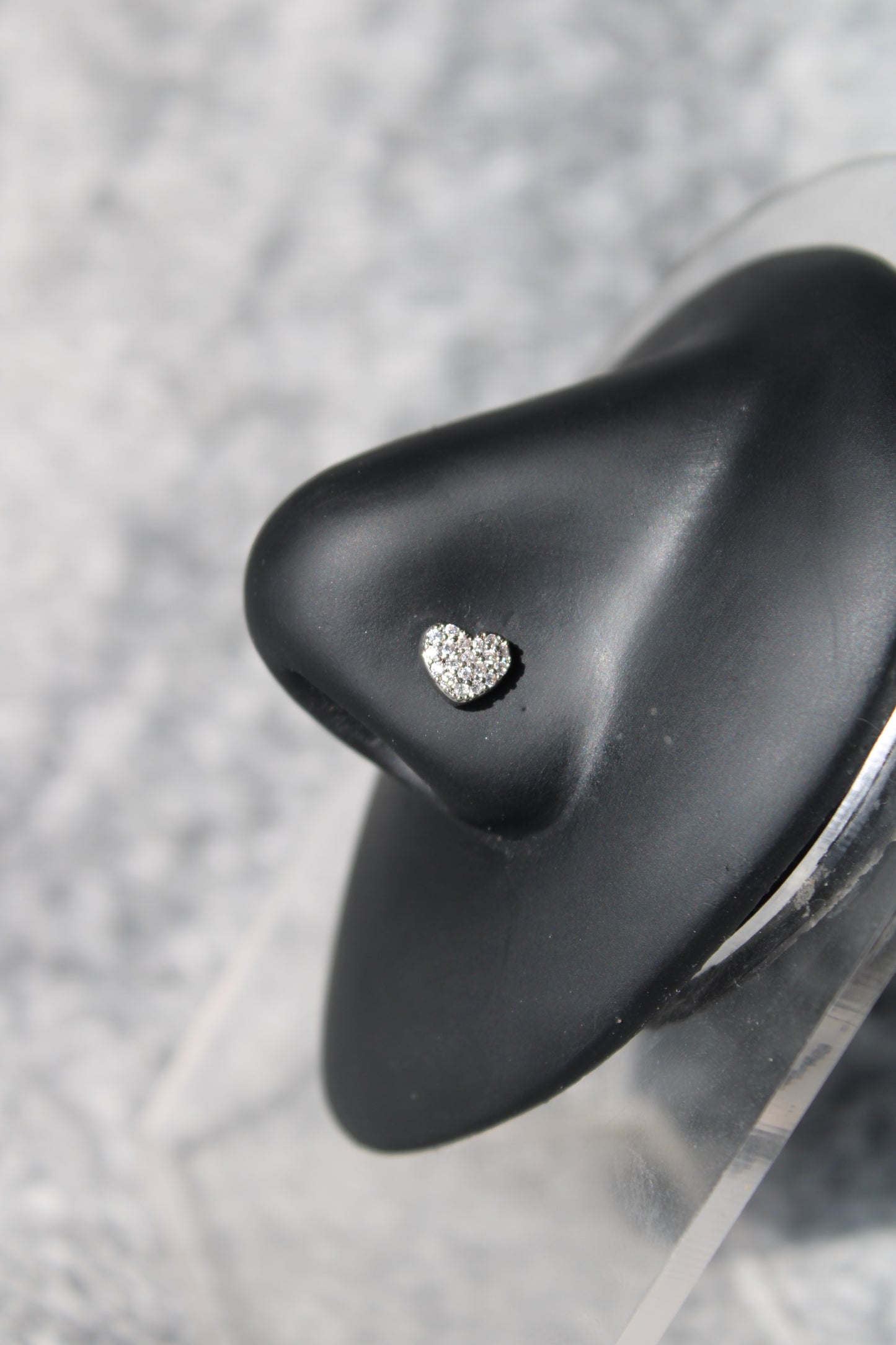Solid Heart Nose Ring (Silver)