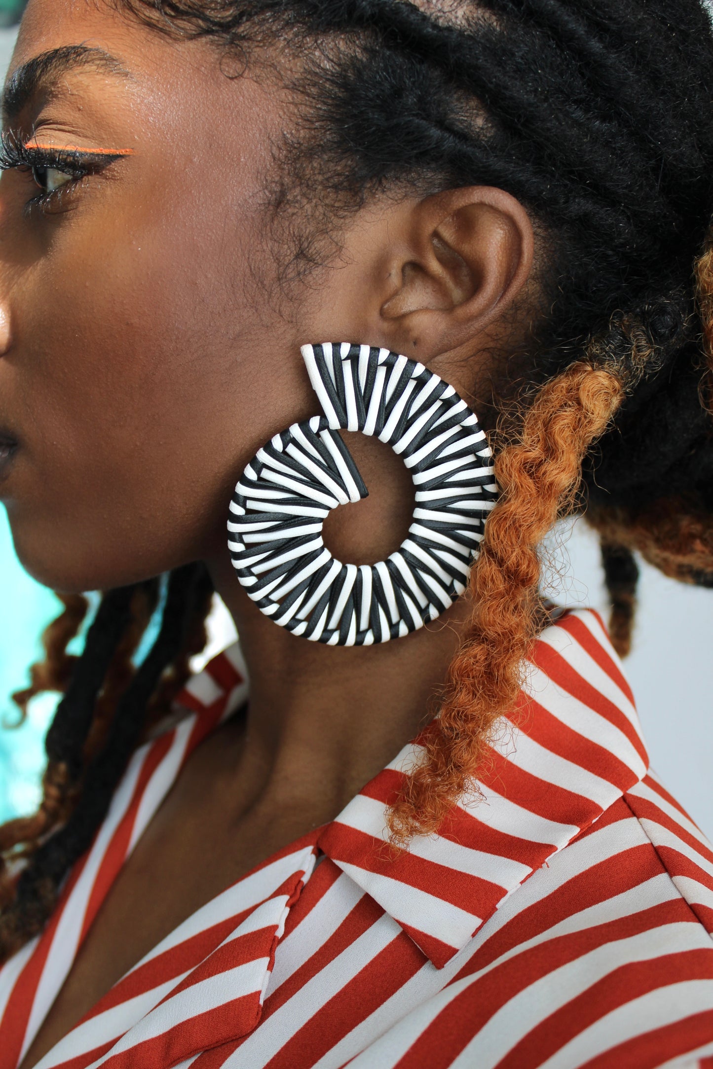 Black & White Swirl Earrings