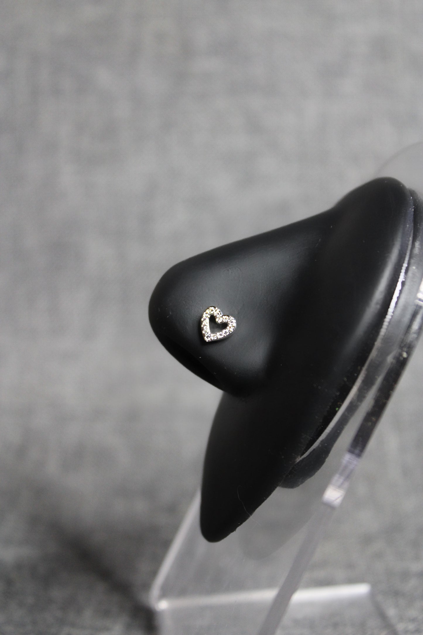 Simple Heart Nose Ring (Silver)