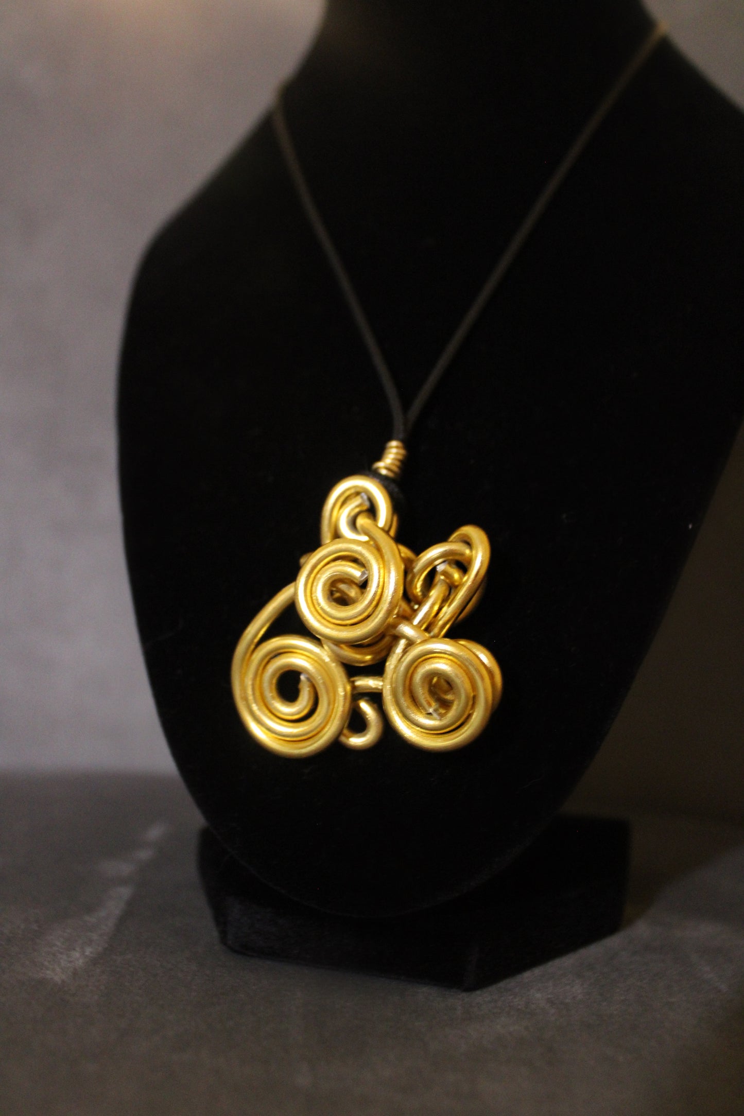 Gold Handmade Wire Necklace
