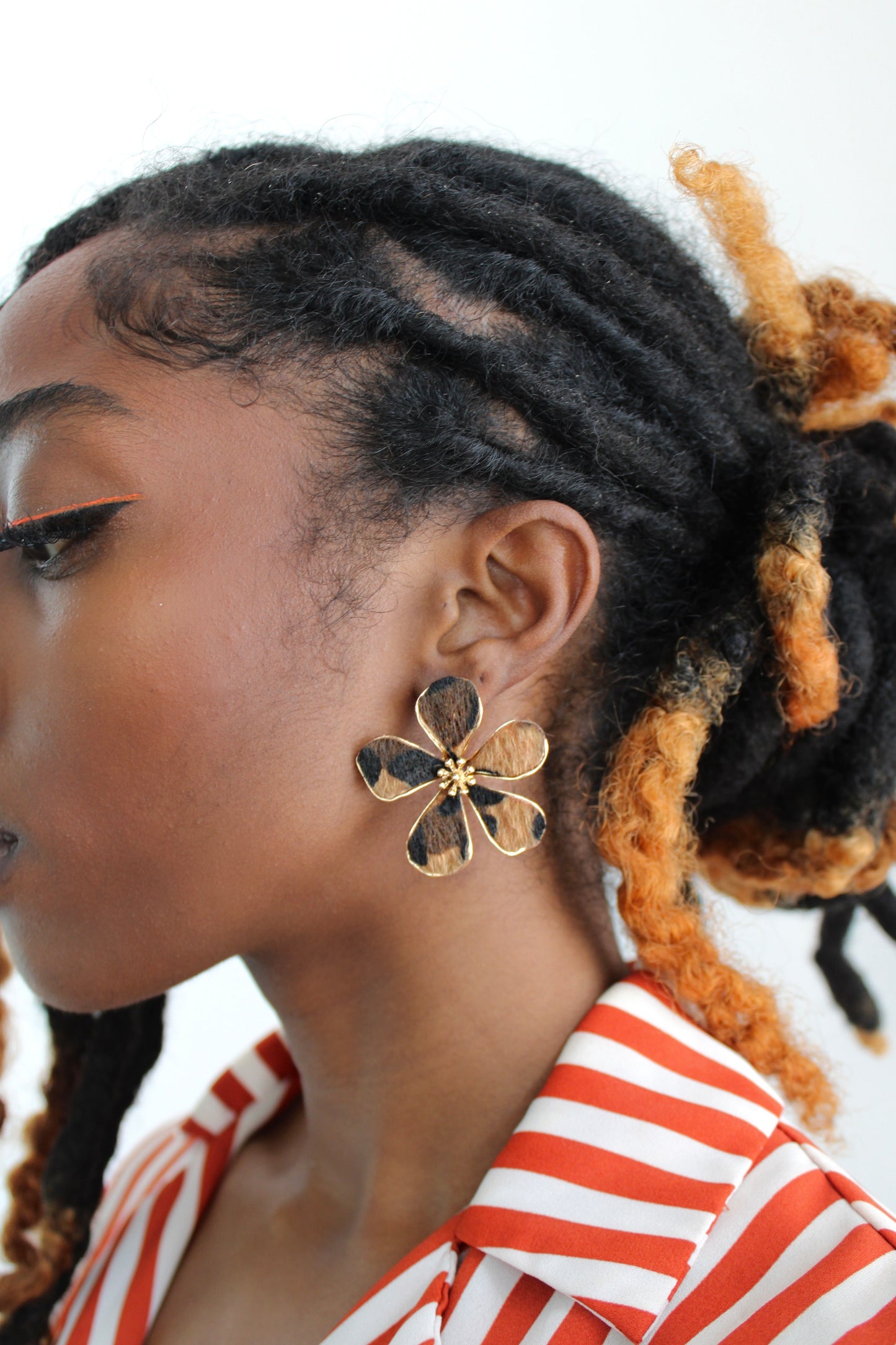 Leopard Floral Earrings
