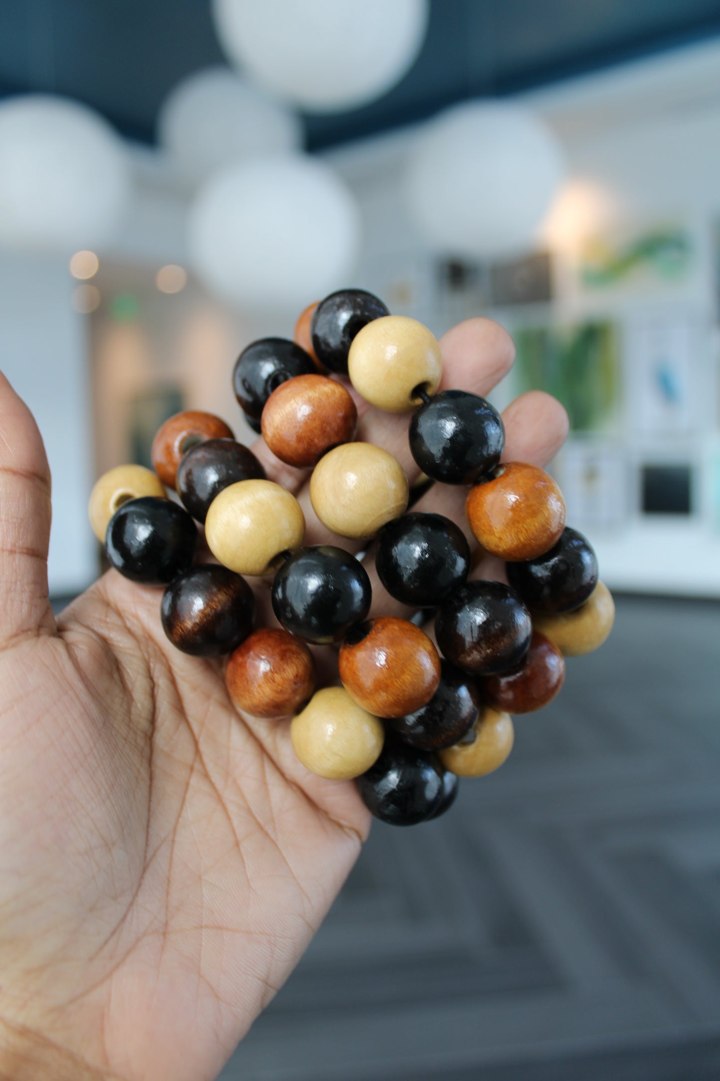 Chunky Wooden Bead Bracelet