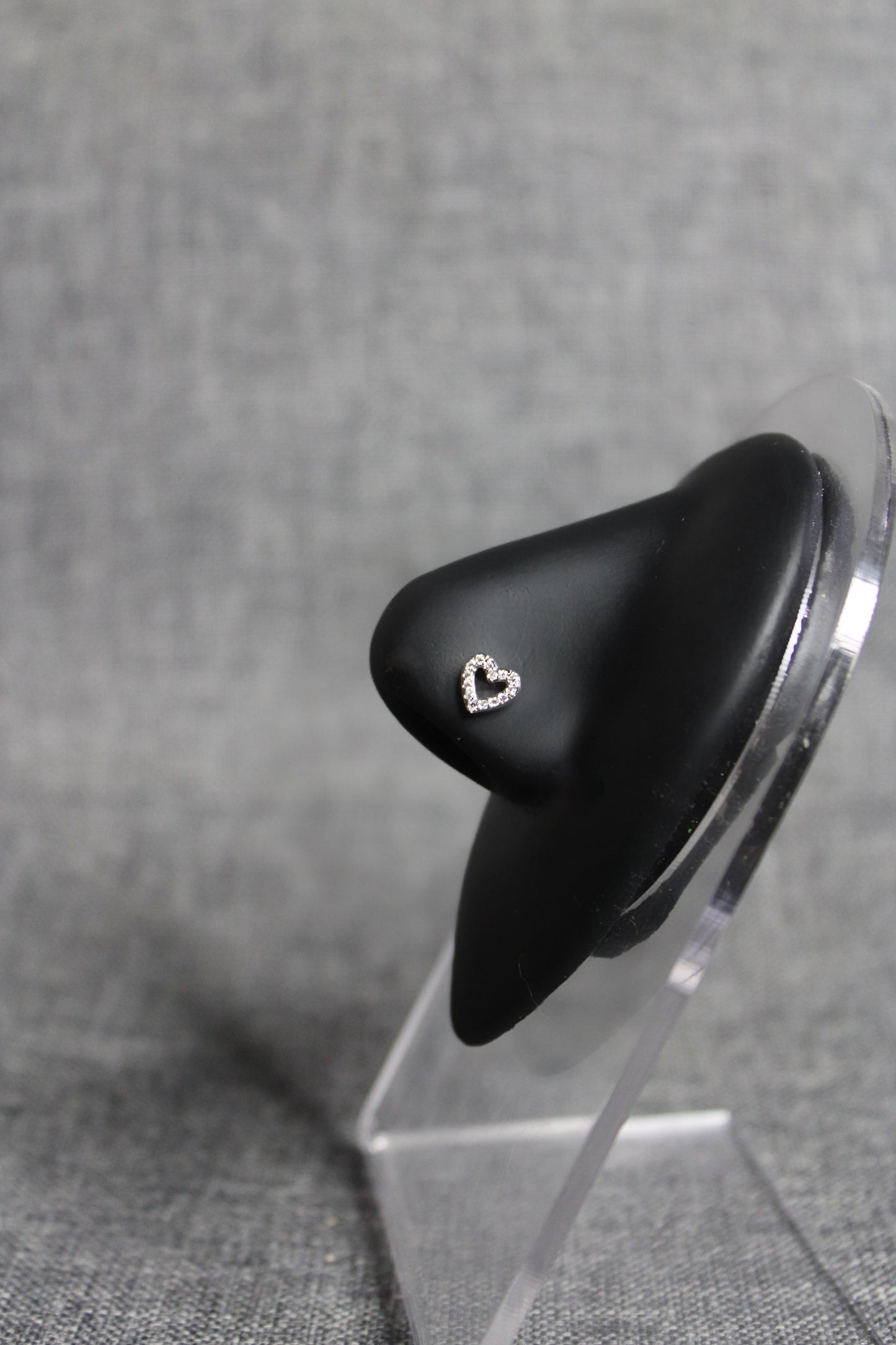 Simple Heart Nose Ring (Silver)
