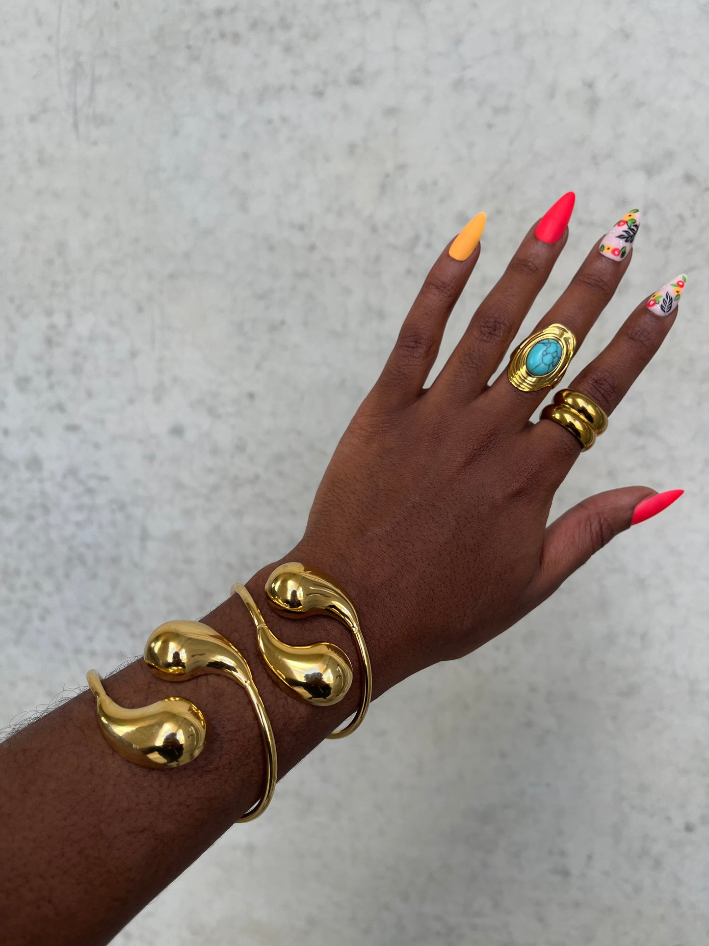 Gold Tear Drop Bangle