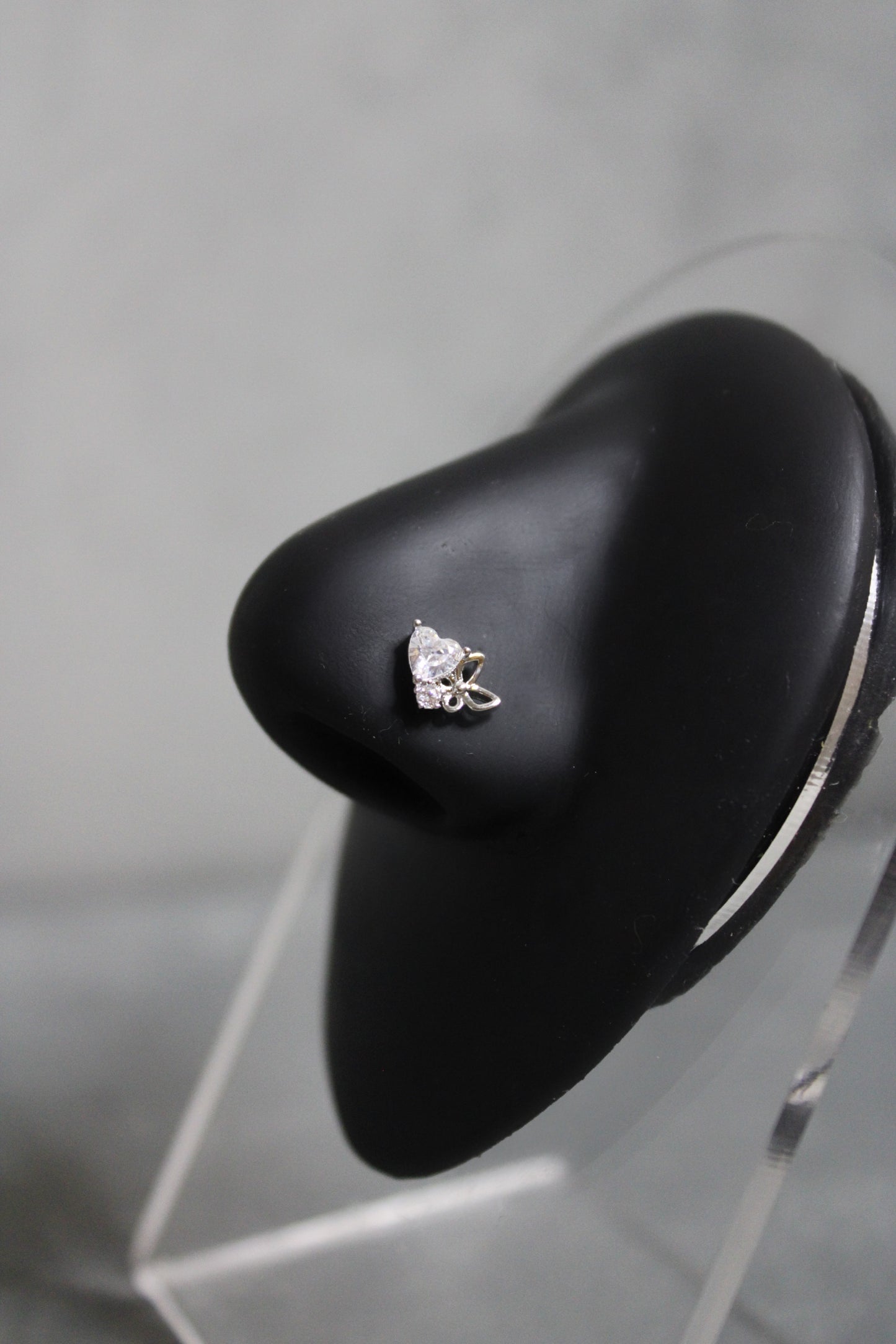 Butterfly Love Nose Ring (Silver)