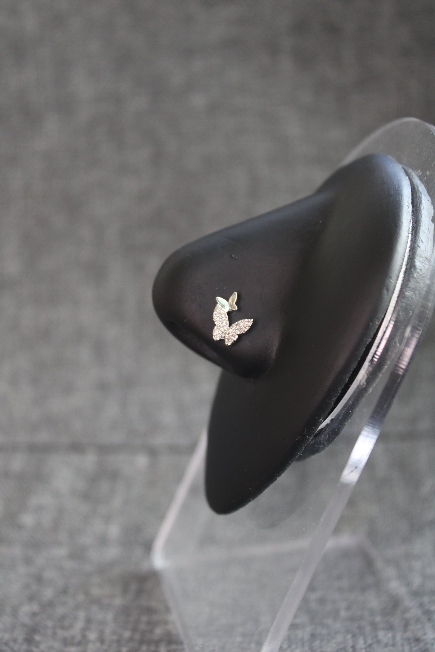 Double Butterfly Nose Ring (Silver)