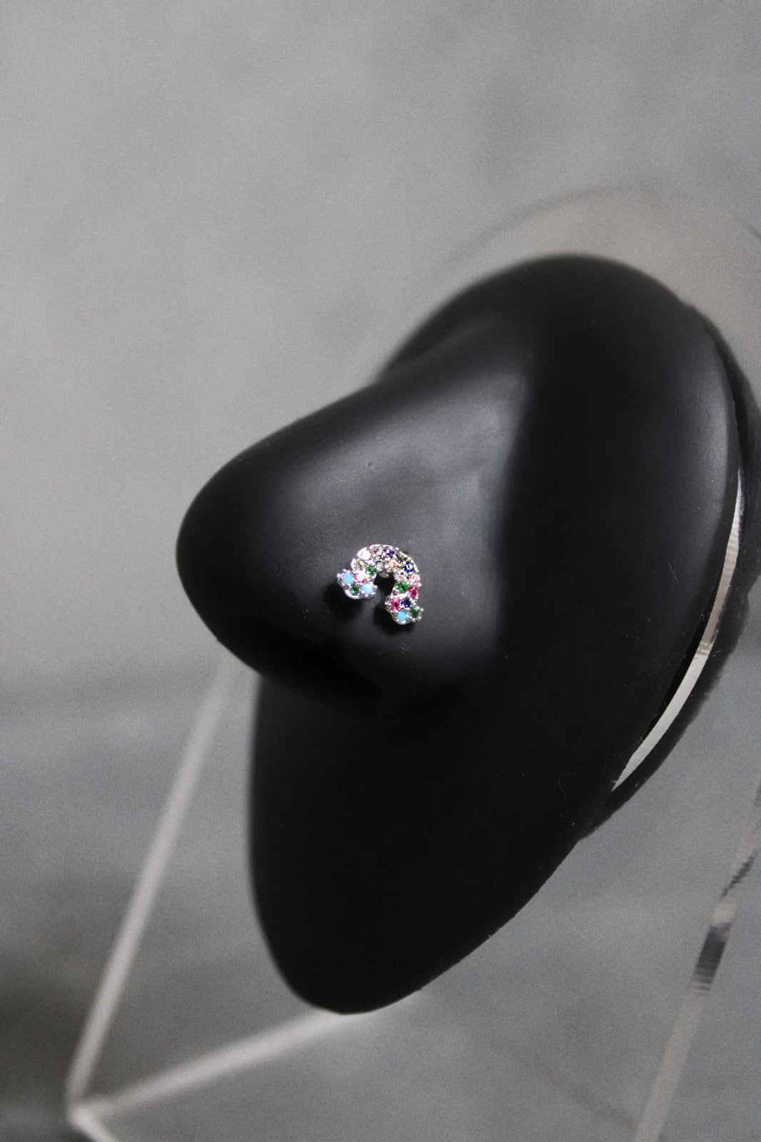 Rainbow Nose Ring (Silver)