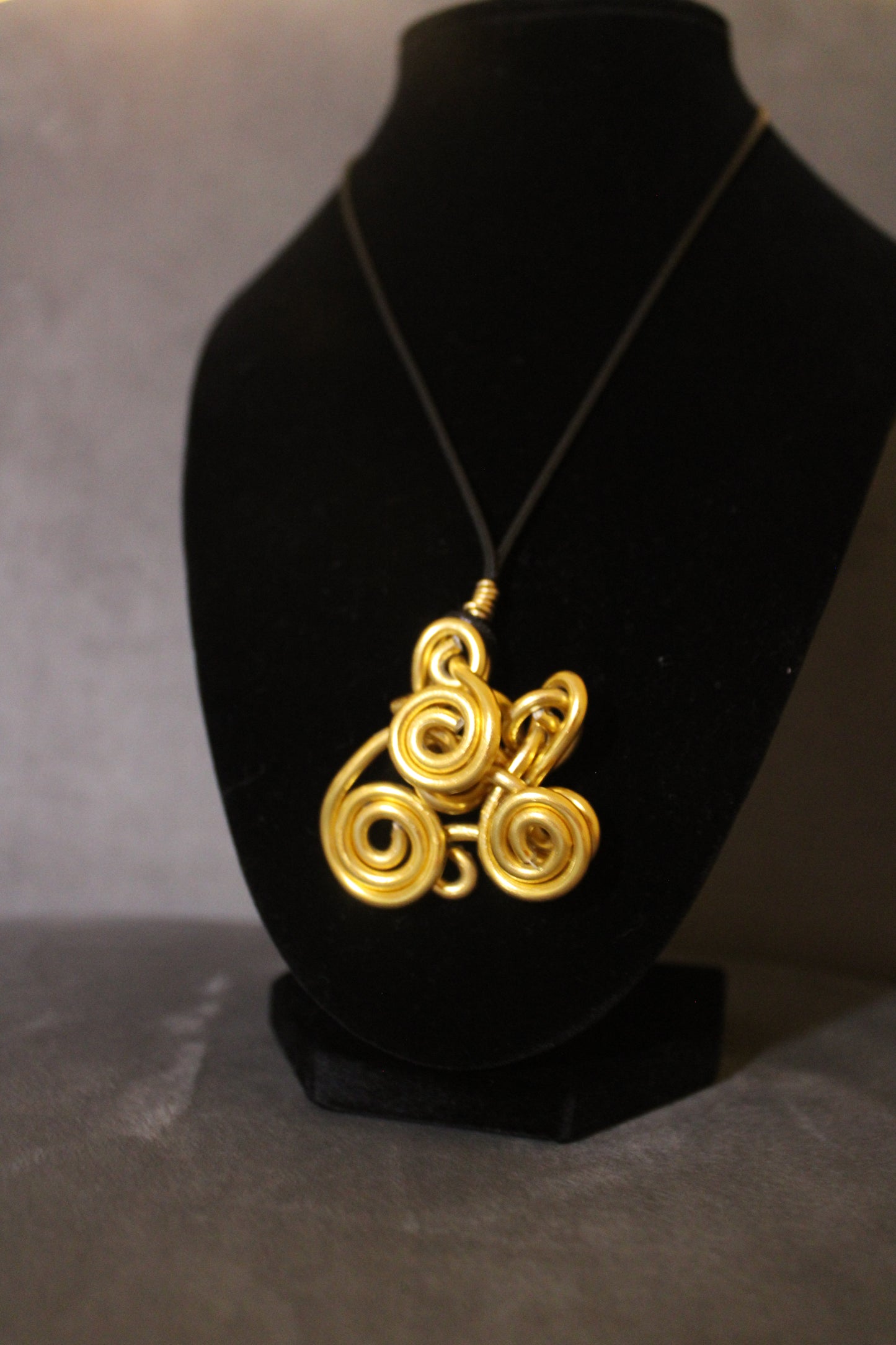 Gold Handmade Wire Necklace