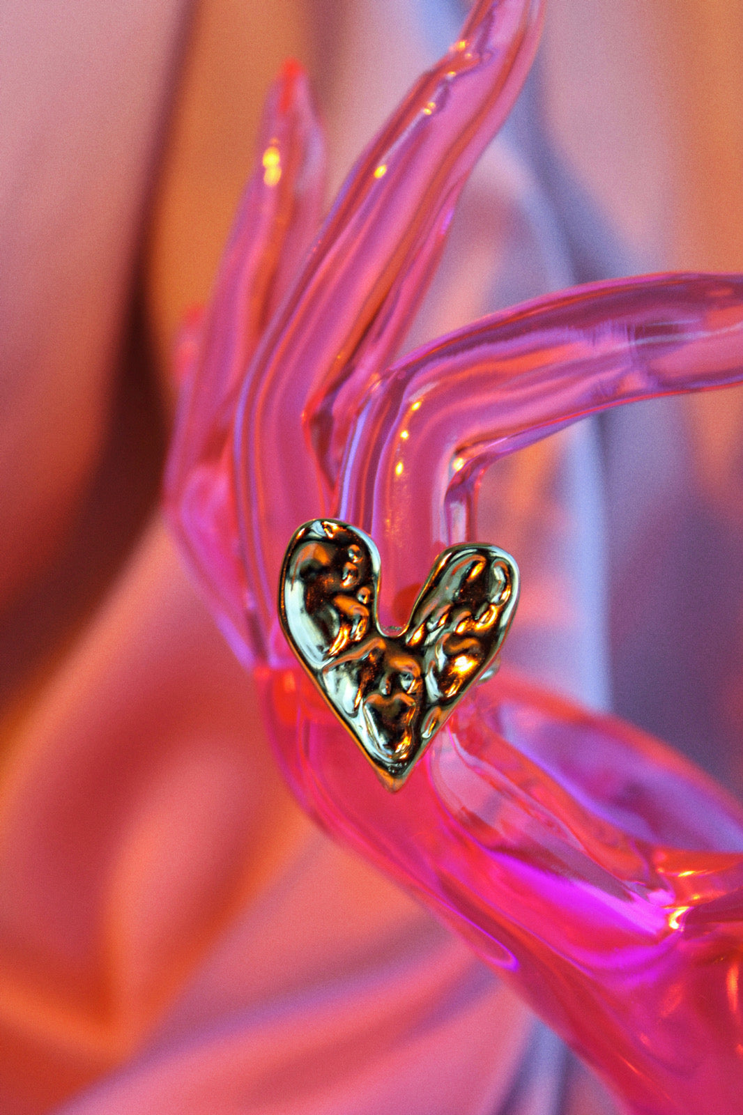 Gold Melted Heart Ring
