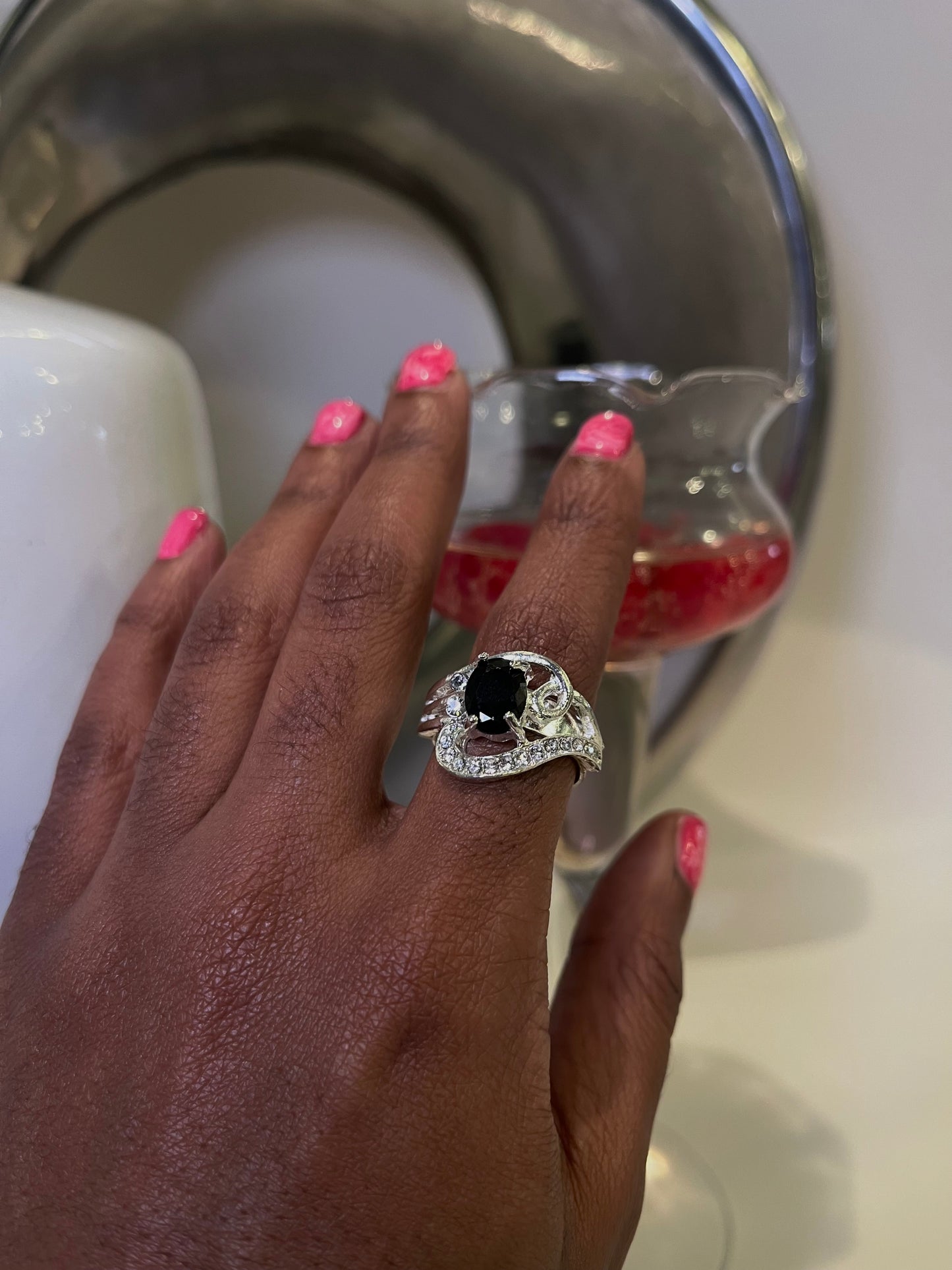 Classy Vintage Black Stone Ring
