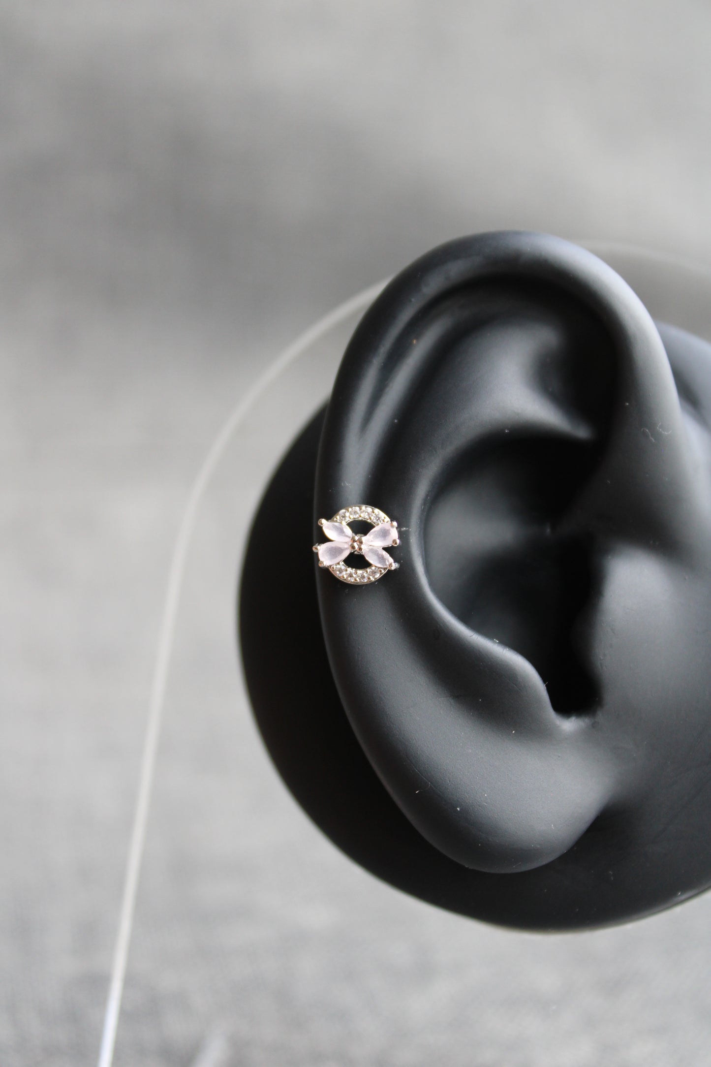 Pink Monarch Cartilage Earring (Silver)
