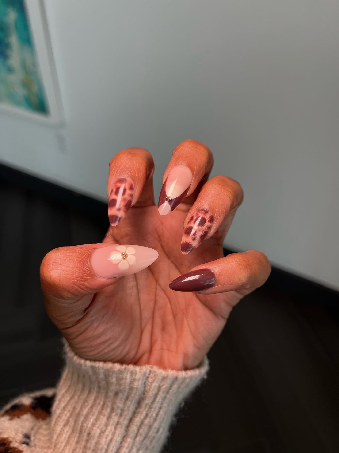 Cheetah Floral Press-Ons