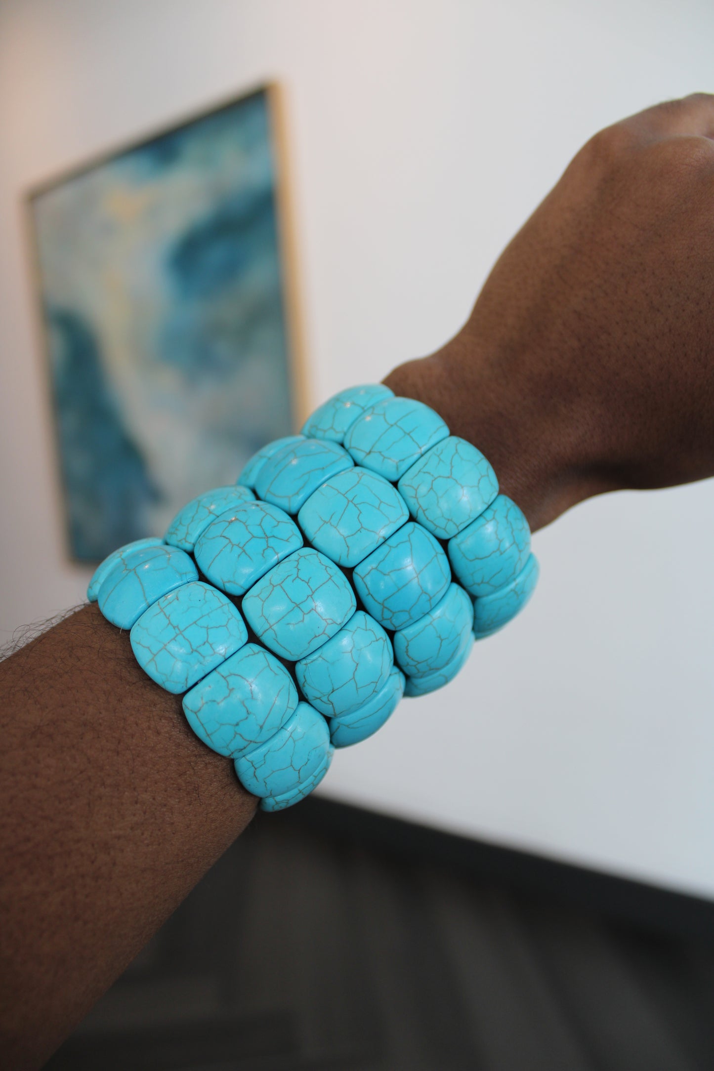 Turquoise Oval Bead Bracelet