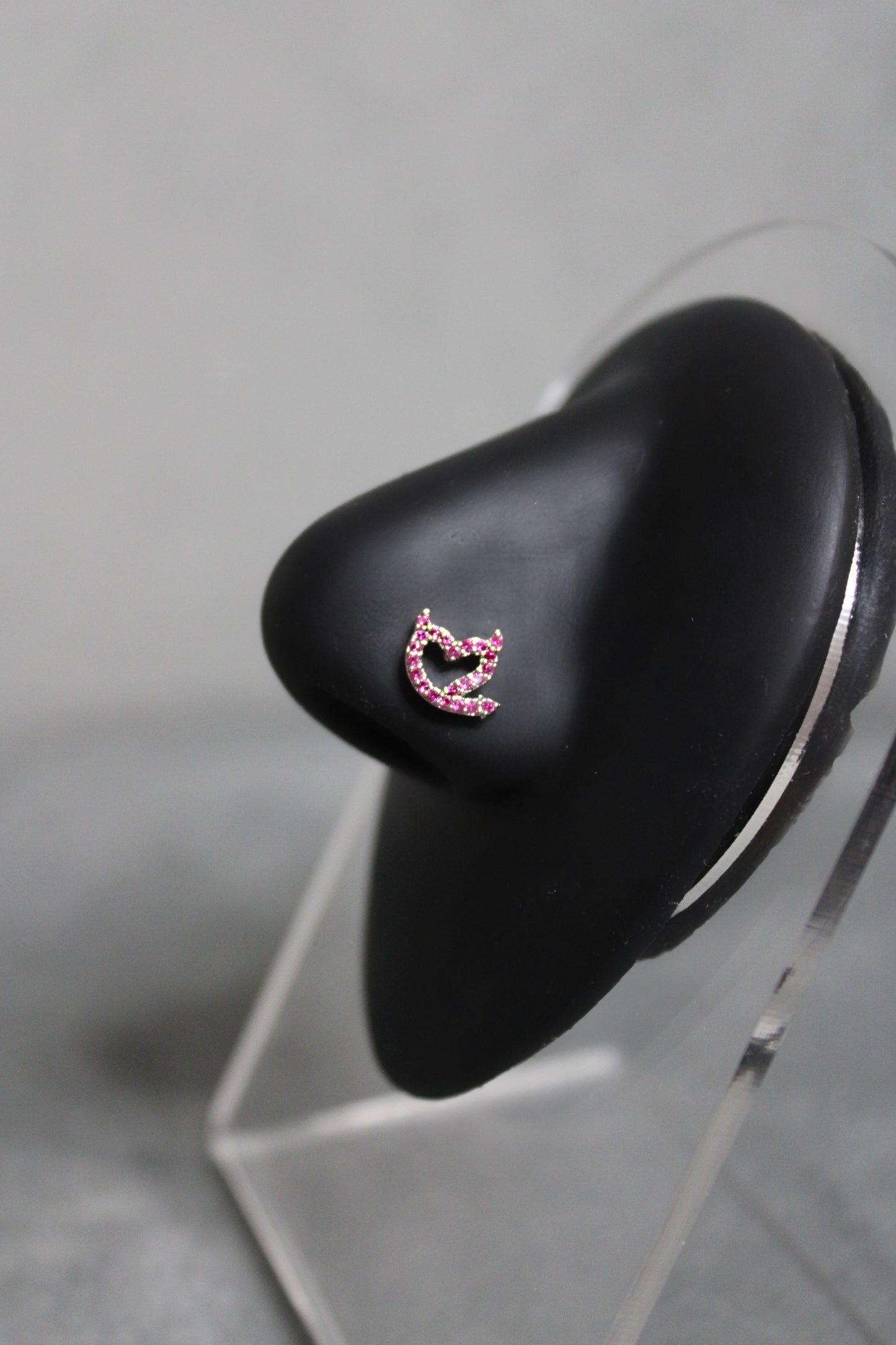 Devil Heart Nose Ring (Silver)