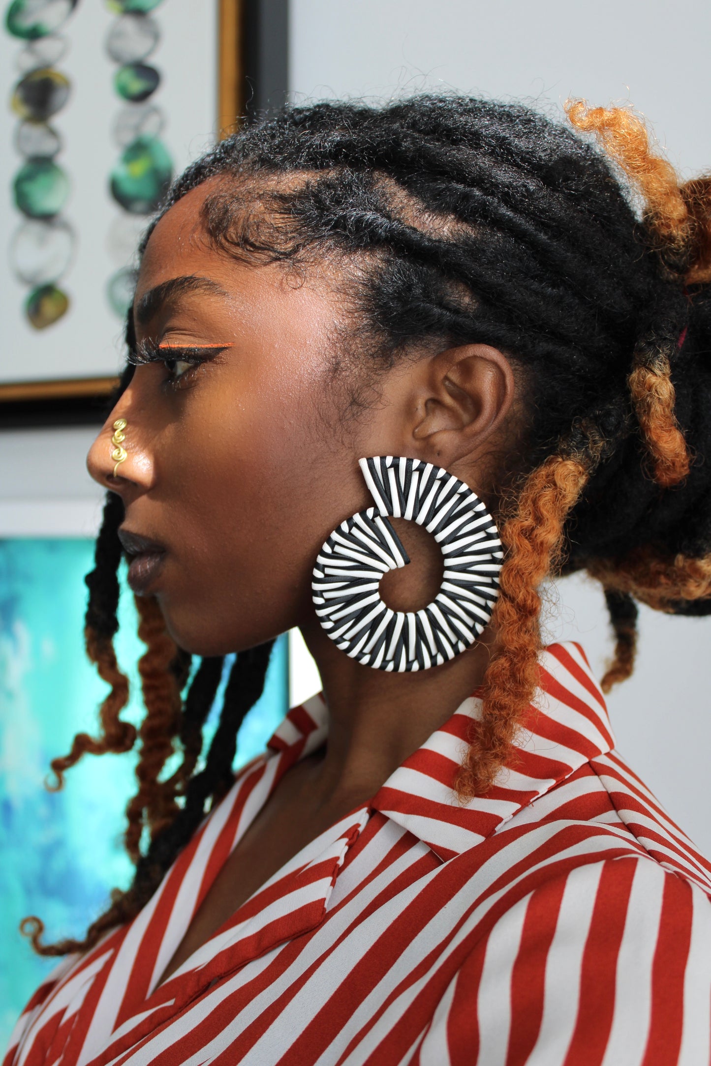 Black & White Swirl Earrings