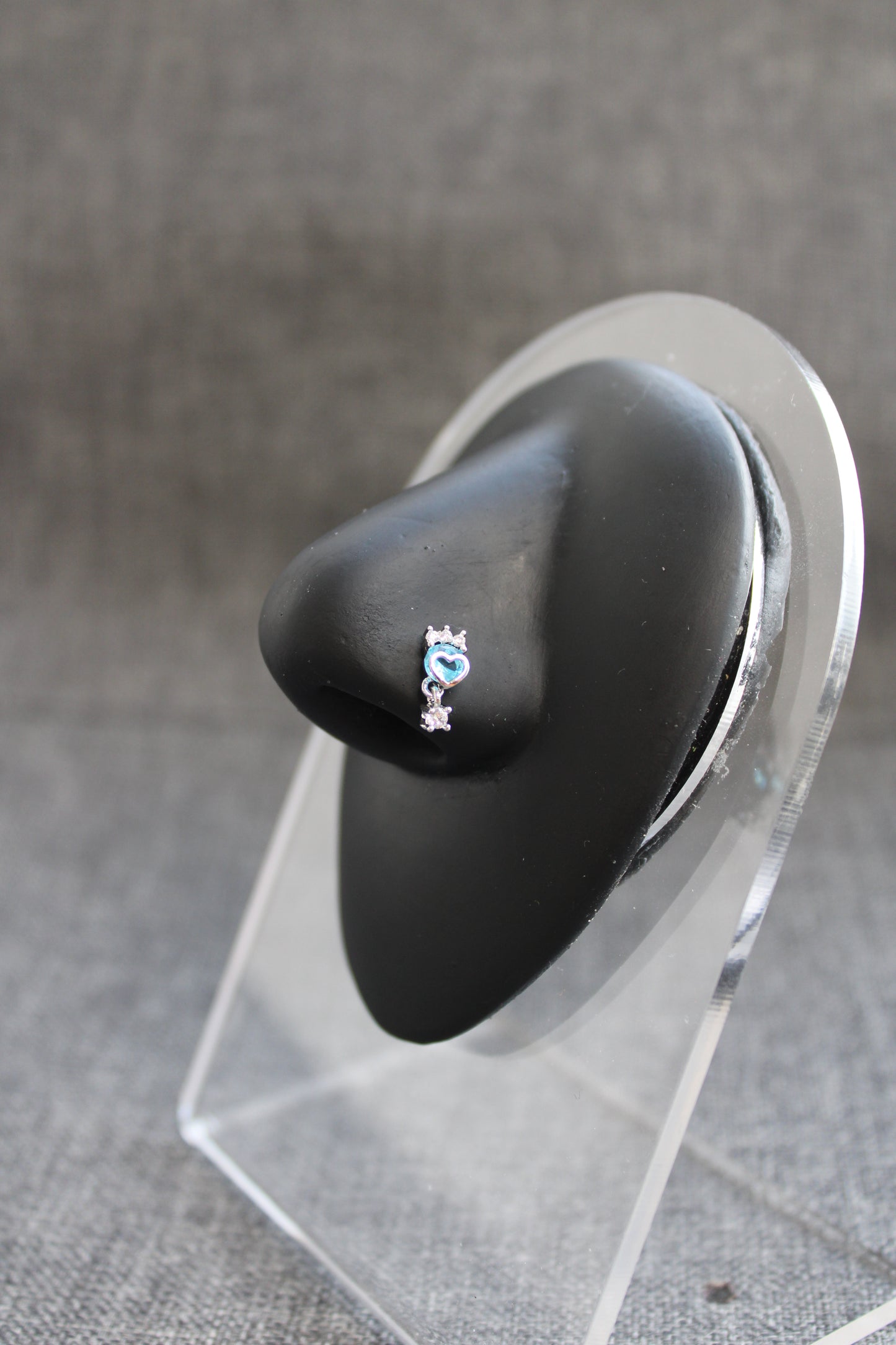Blue Heart Nose Ring
