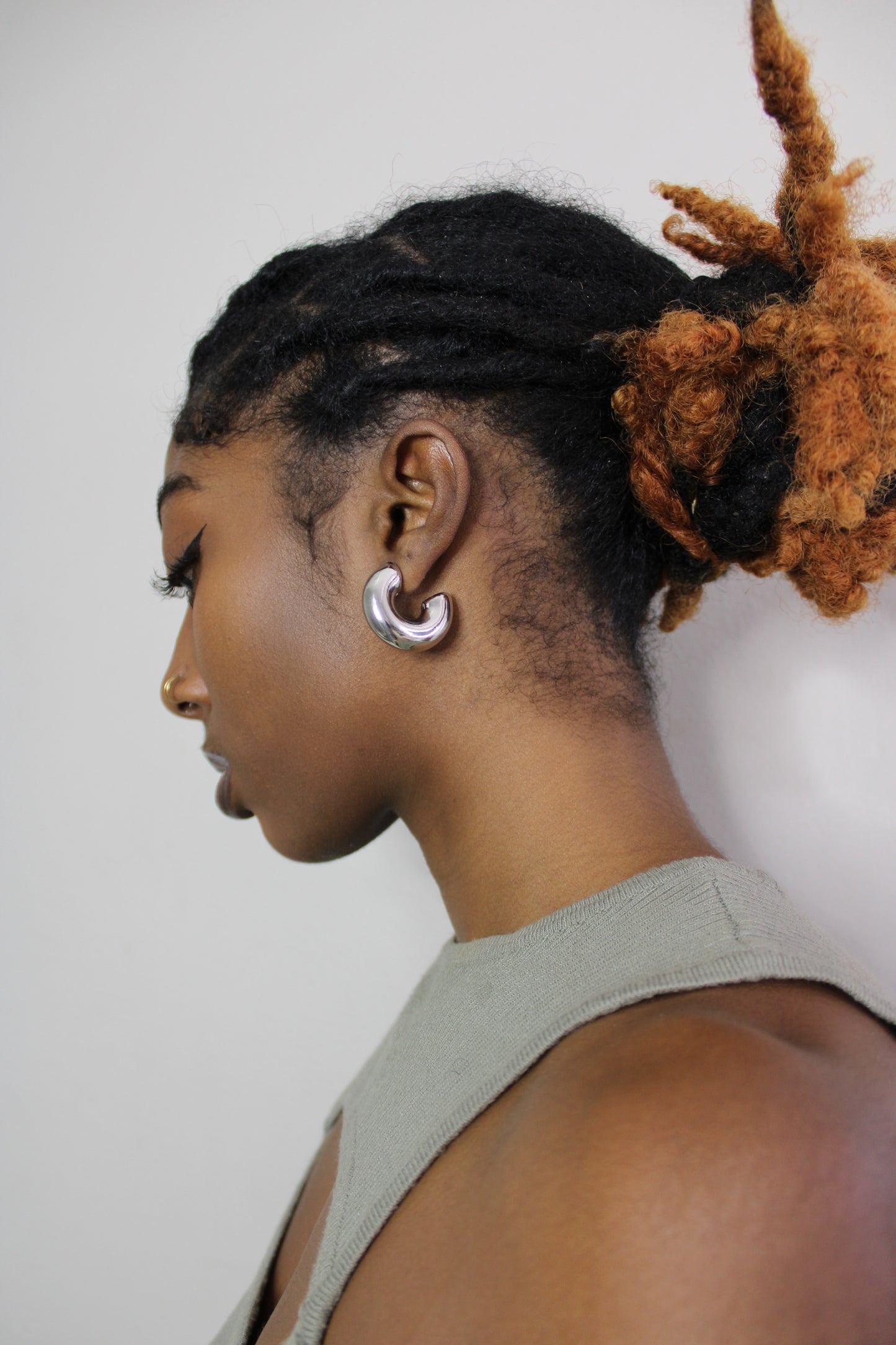 Chunky Silver Chrome Hoops