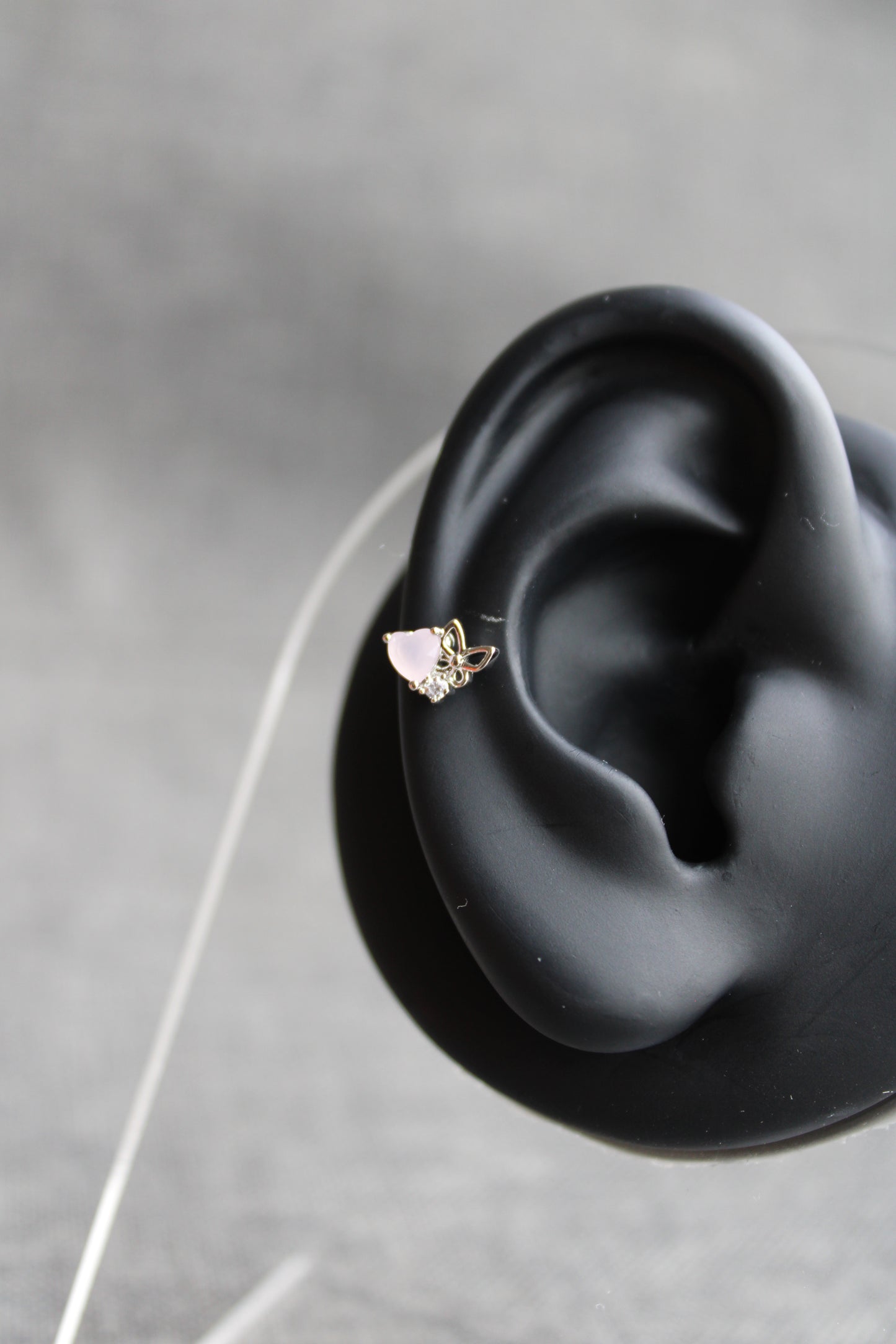 Pink Butterfly Love Cartilage Earring (Silver)