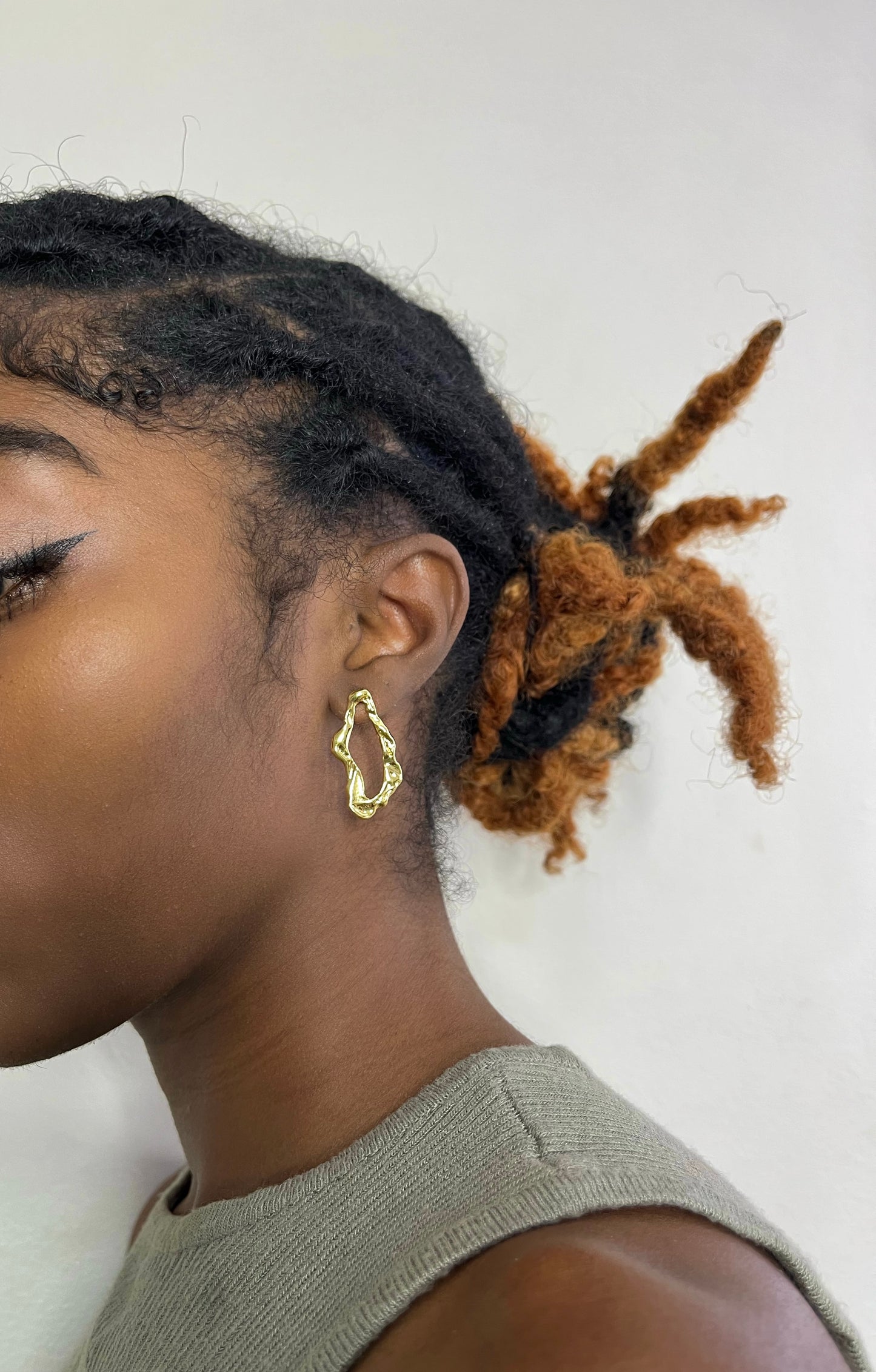 Gold Crumpled Hoops