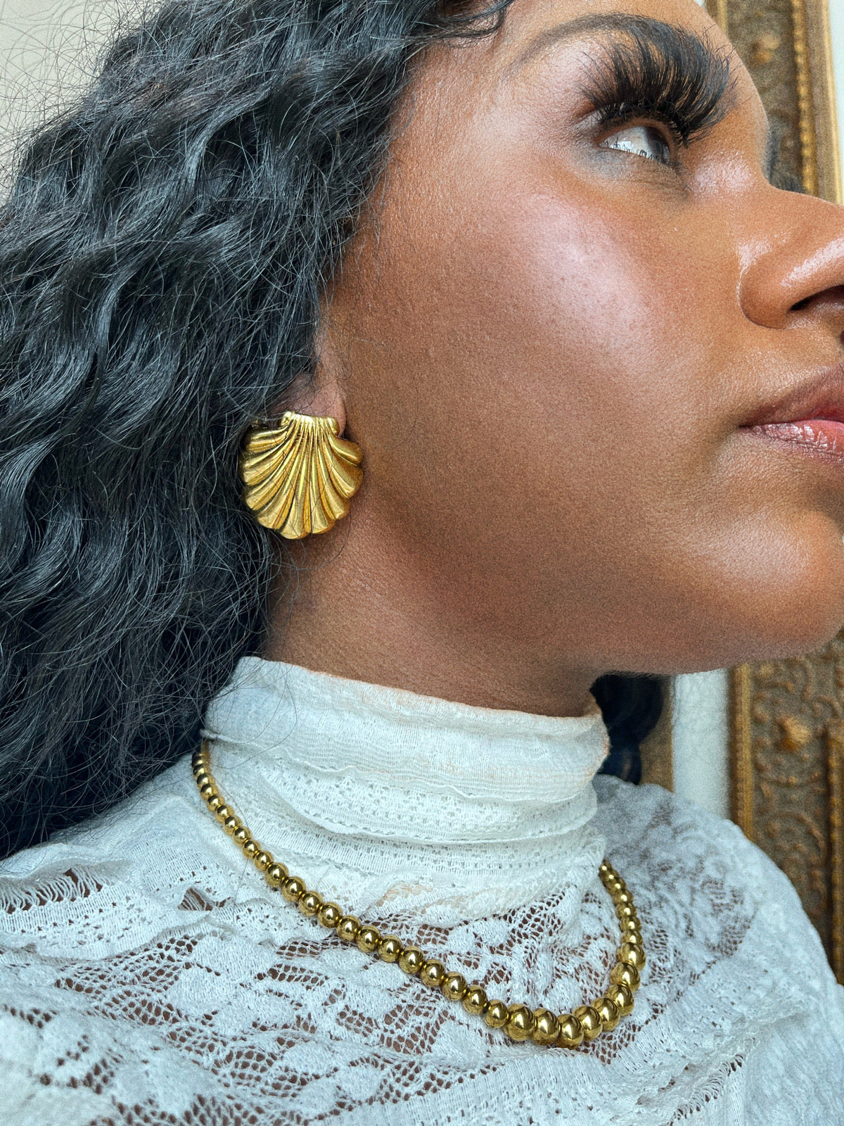 Gold Seashell Earrings