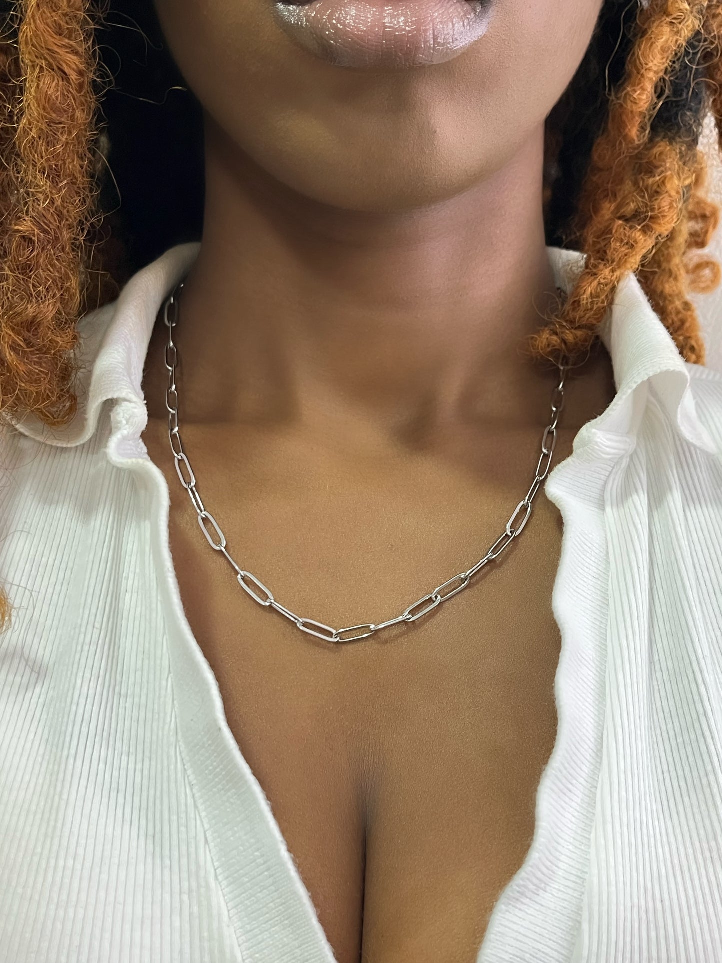 Silver Paperclip Necklace
