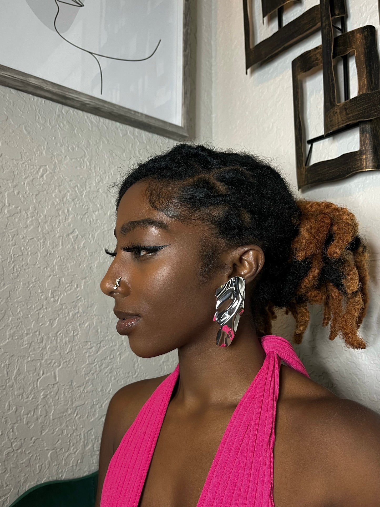 Large Silver Foil Earrings