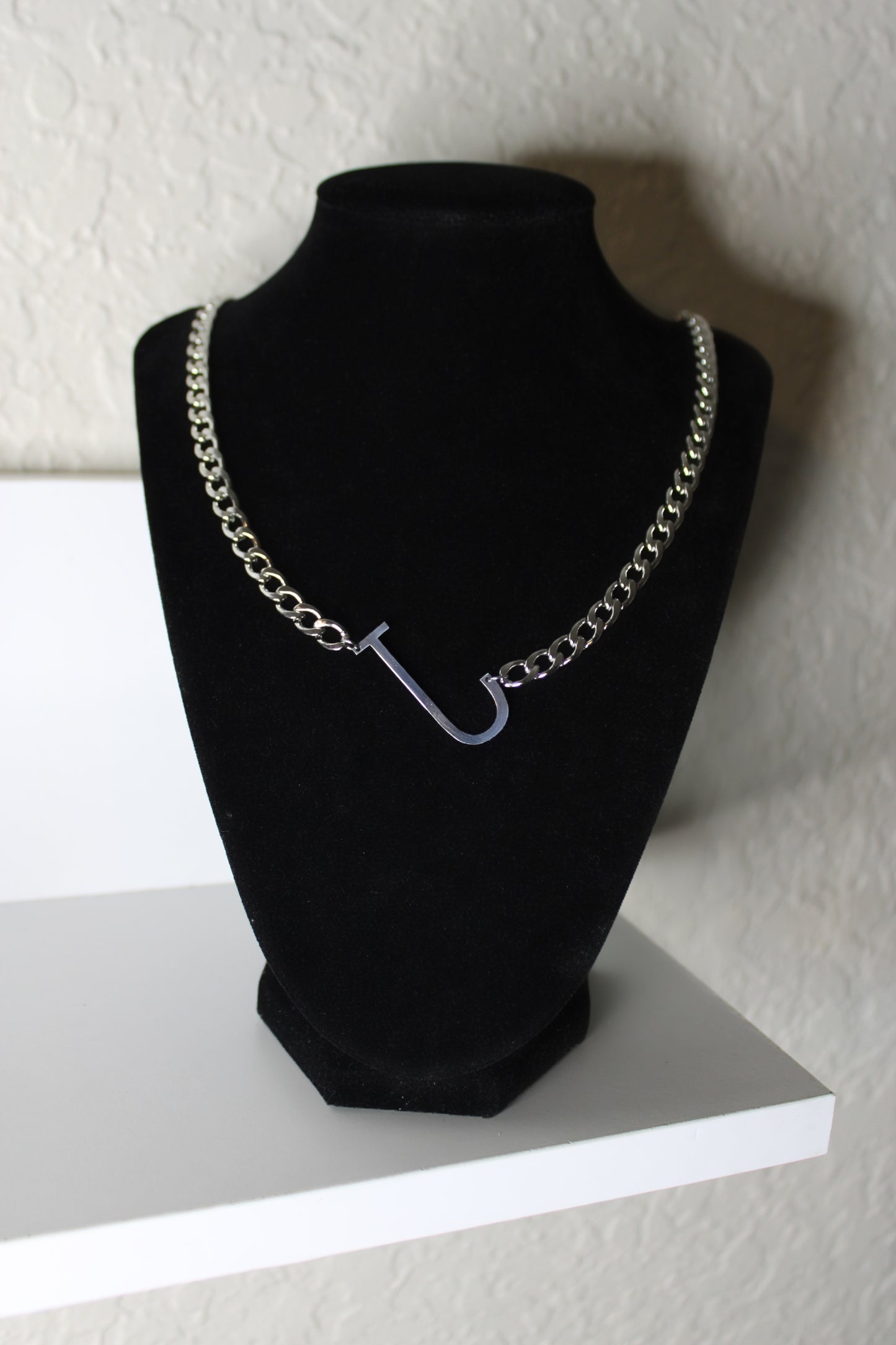 Silver Cuban Initial Necklace