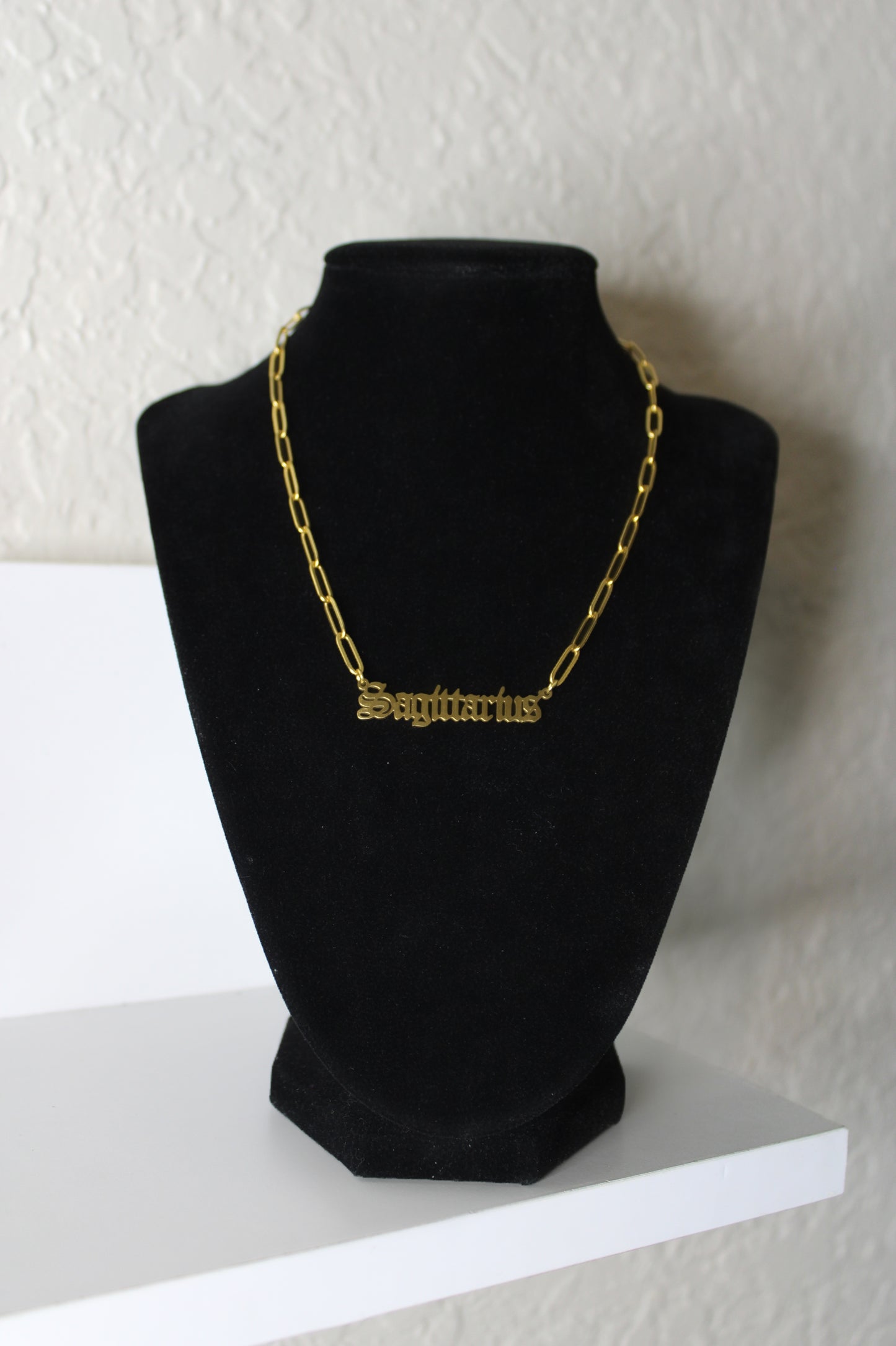 Gold Zodiac Paperclip Necklace