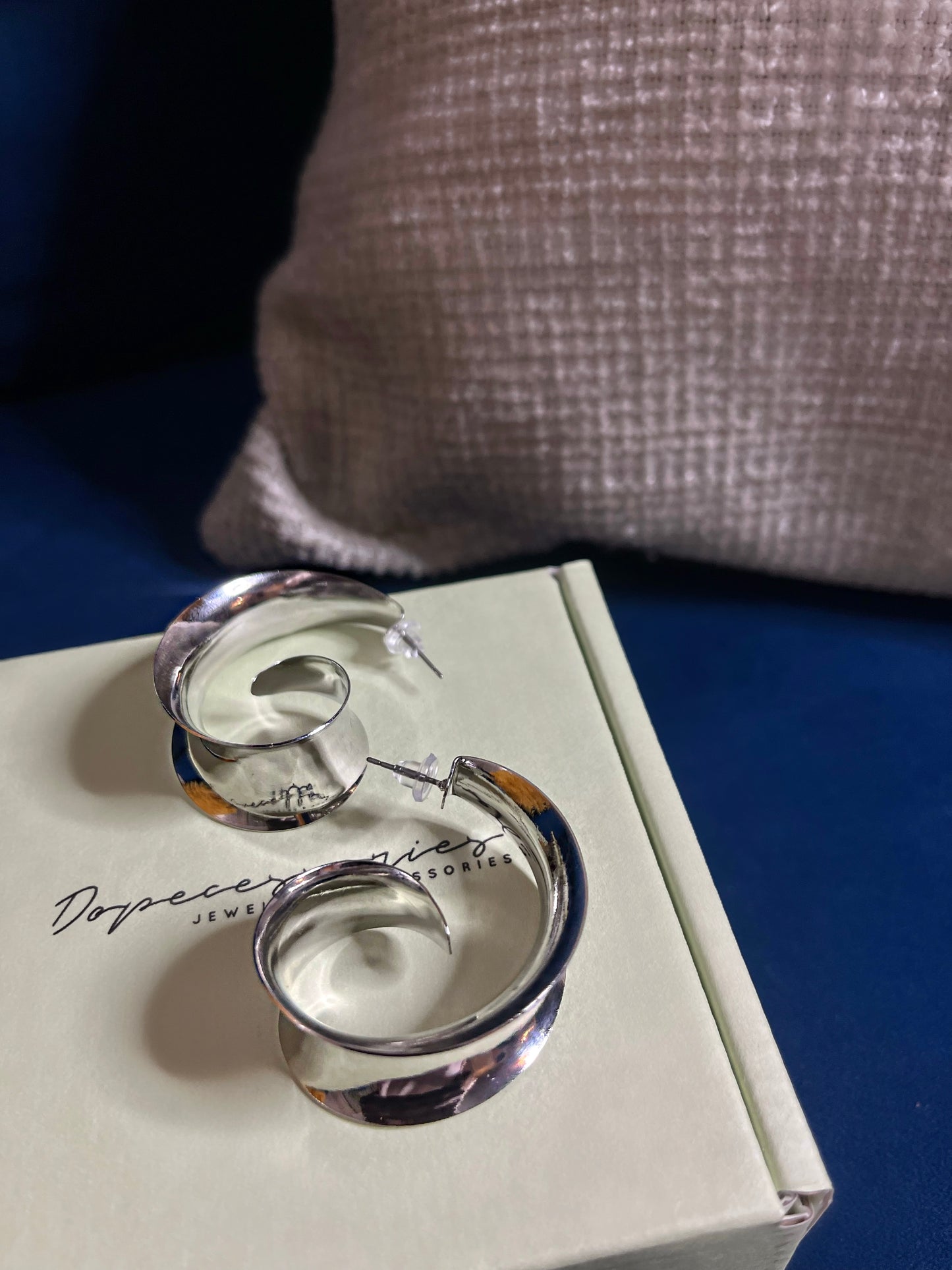 Chrome Swirl Earrings