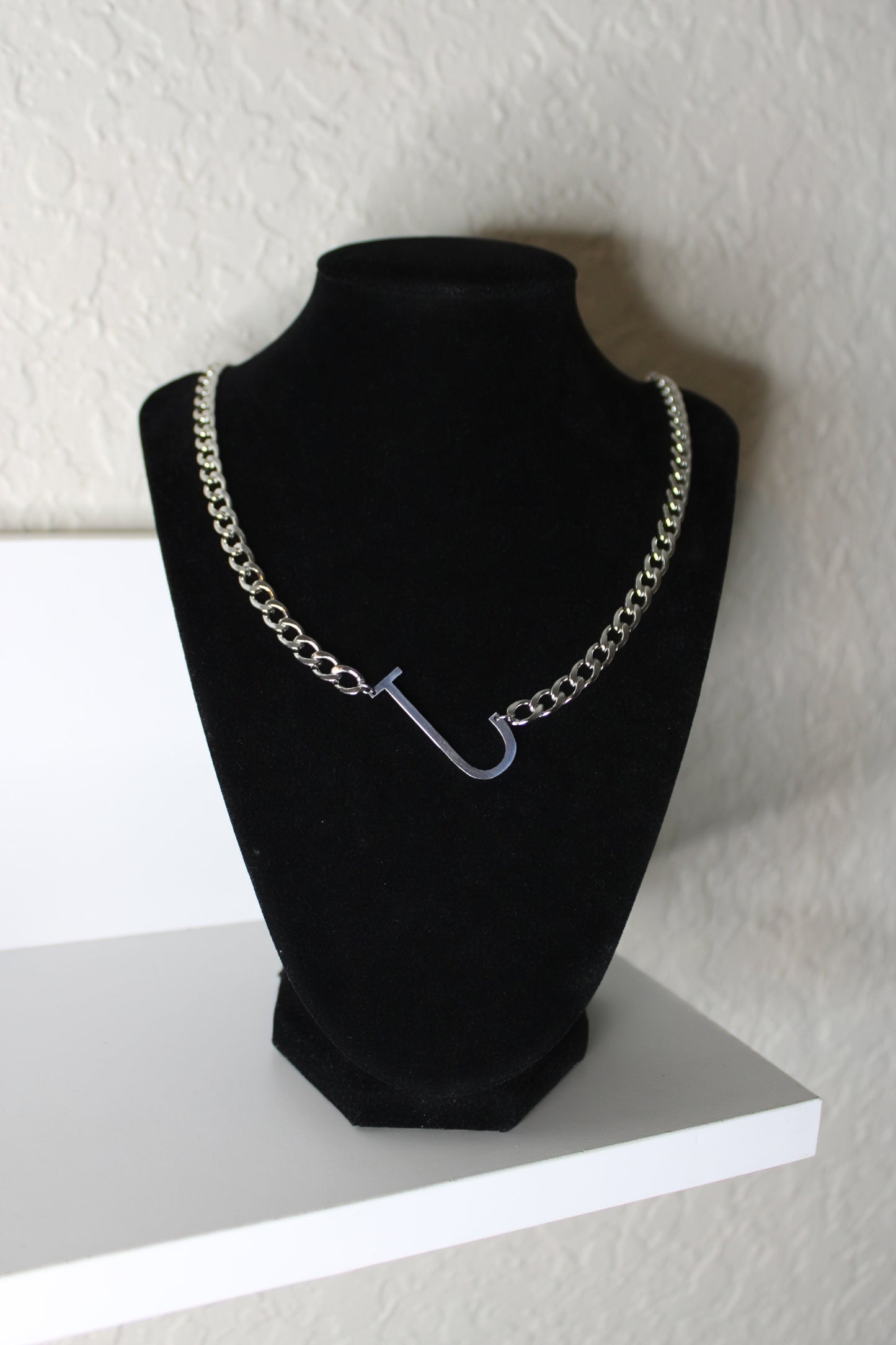 Silver Cuban Initial Necklace