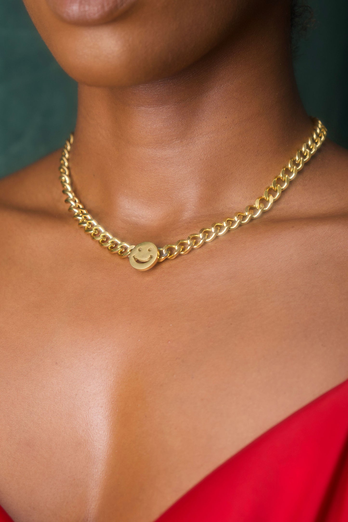 Cuban Link Smiley Necklace