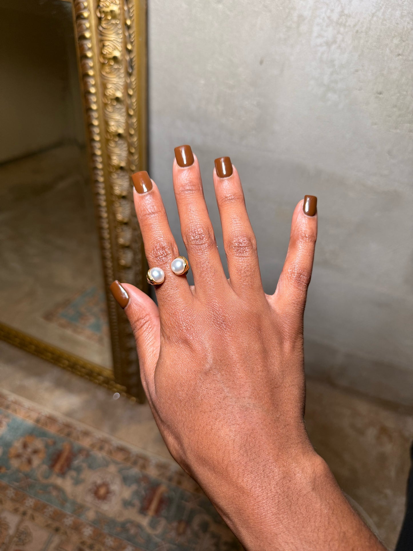 Double Pearl Bead Ring