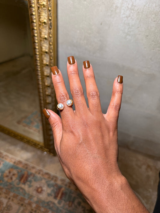 Double Pearl Bead Ring