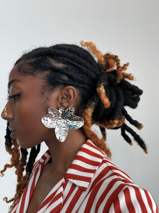 Chrome Flora Earrings