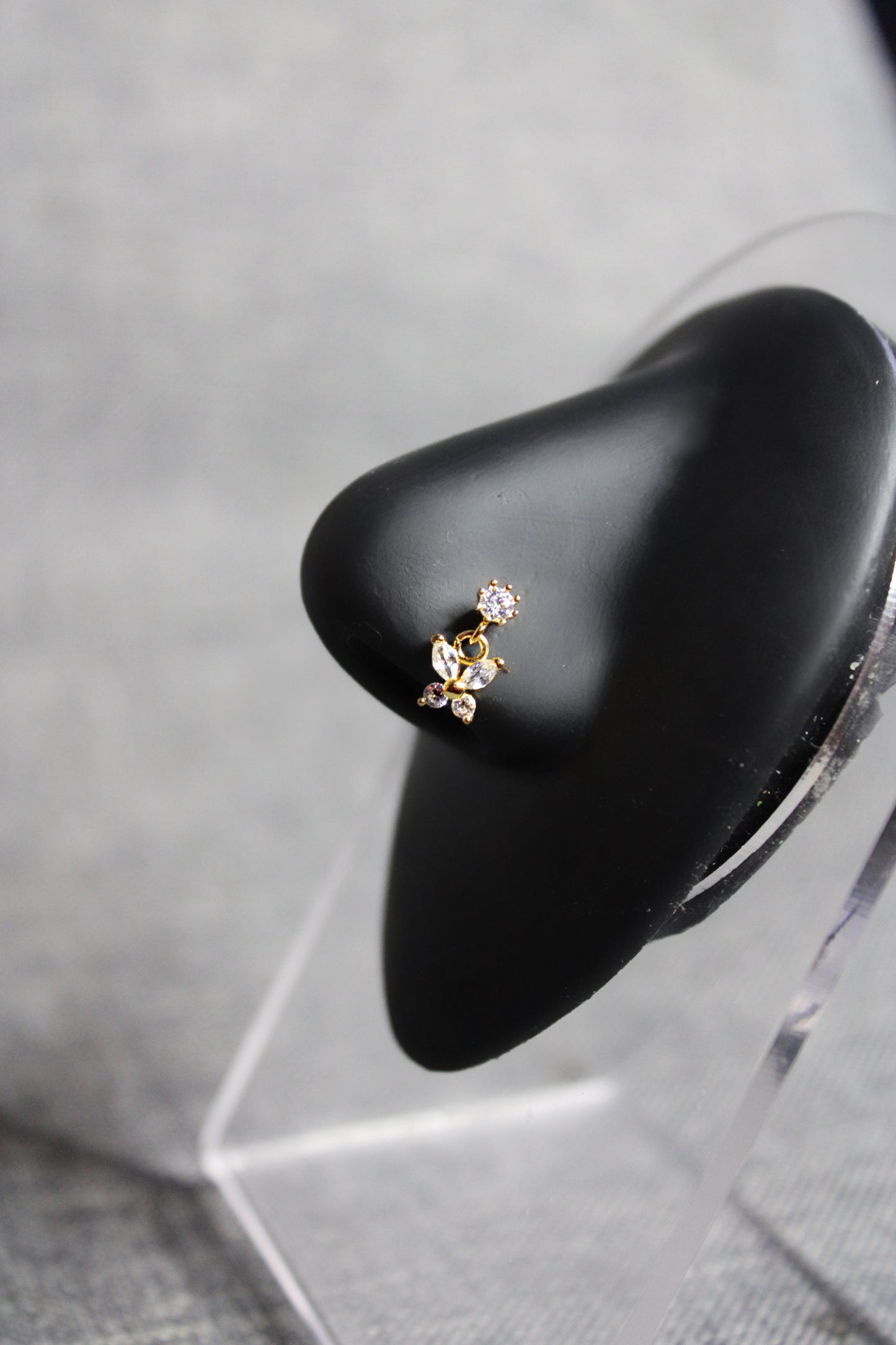 Sparkle Butterfly Nose Ring (Gold)
