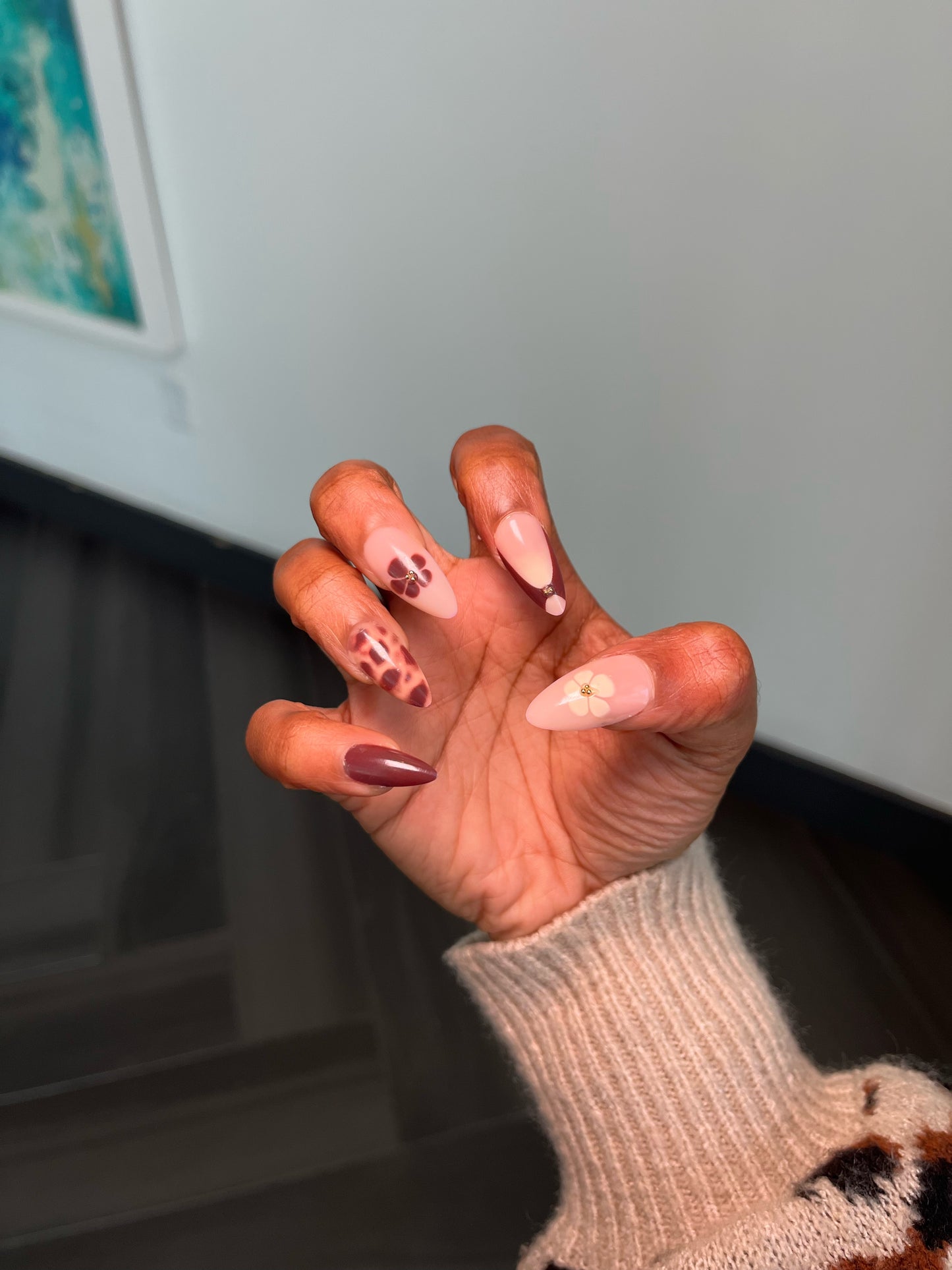 Cheetah Floral Press-Ons