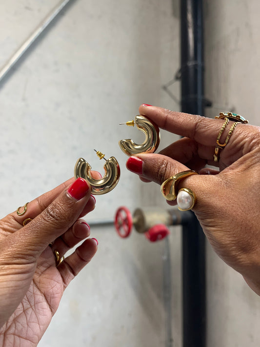Chunky Gold Chrome Hoops