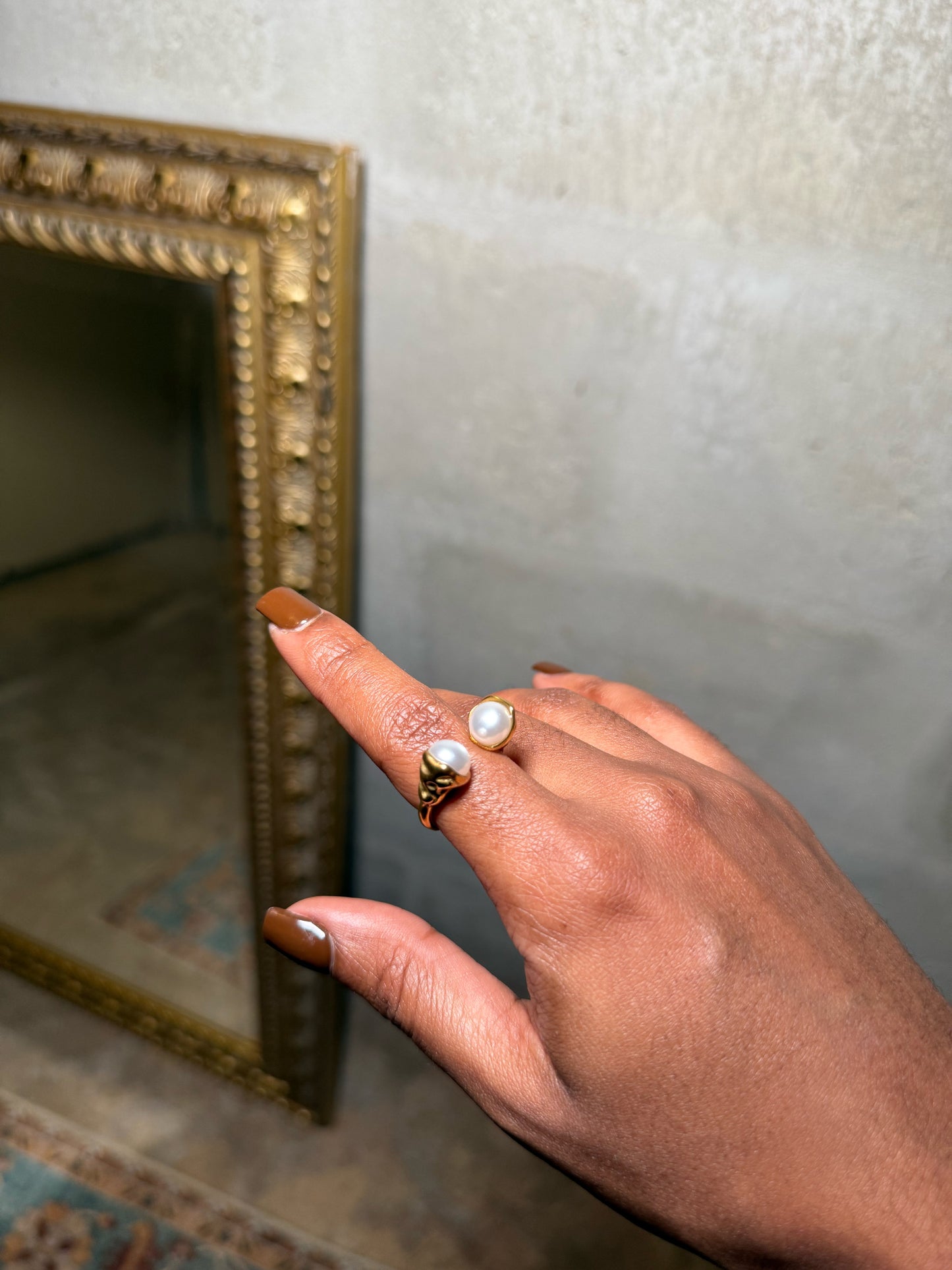 Double Pearl Bead Ring