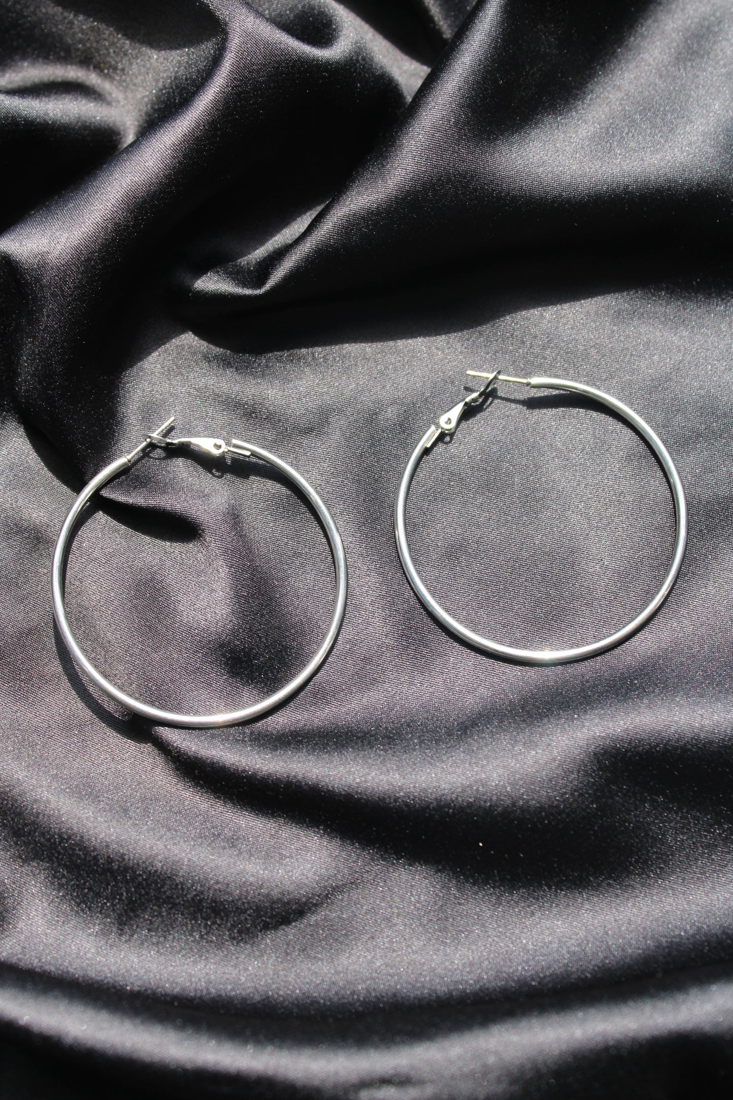 Classic Silver Large Hoops