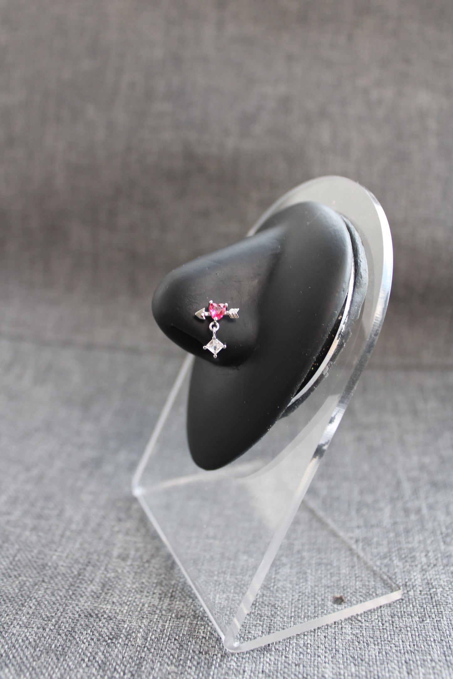 Heart Struck Nose Ring (Silver)