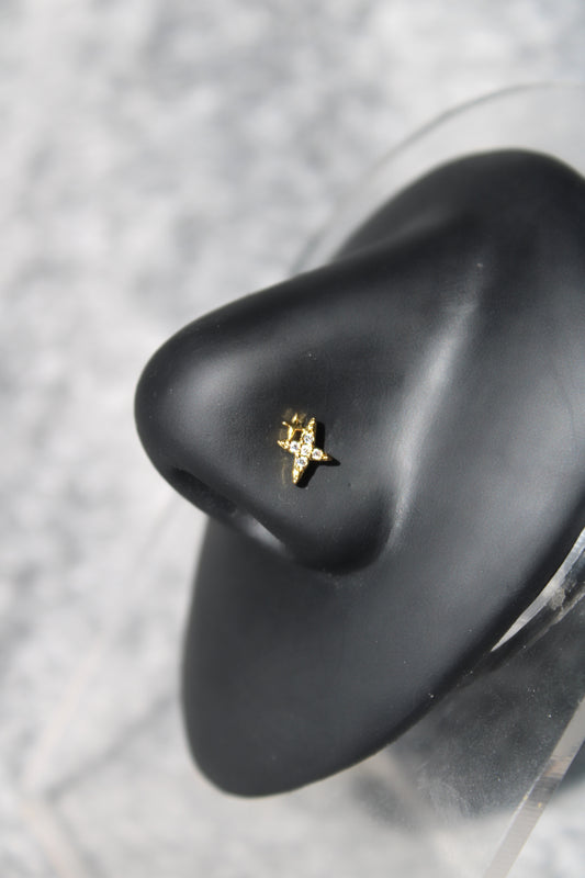 Gold Sparkle Nose Ring