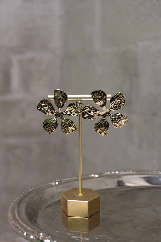 Gold Chrome Flora Earrings