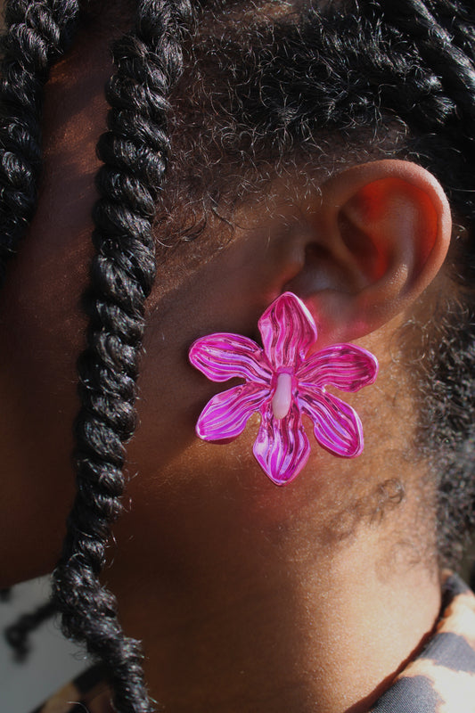 Pink Floral Earrings