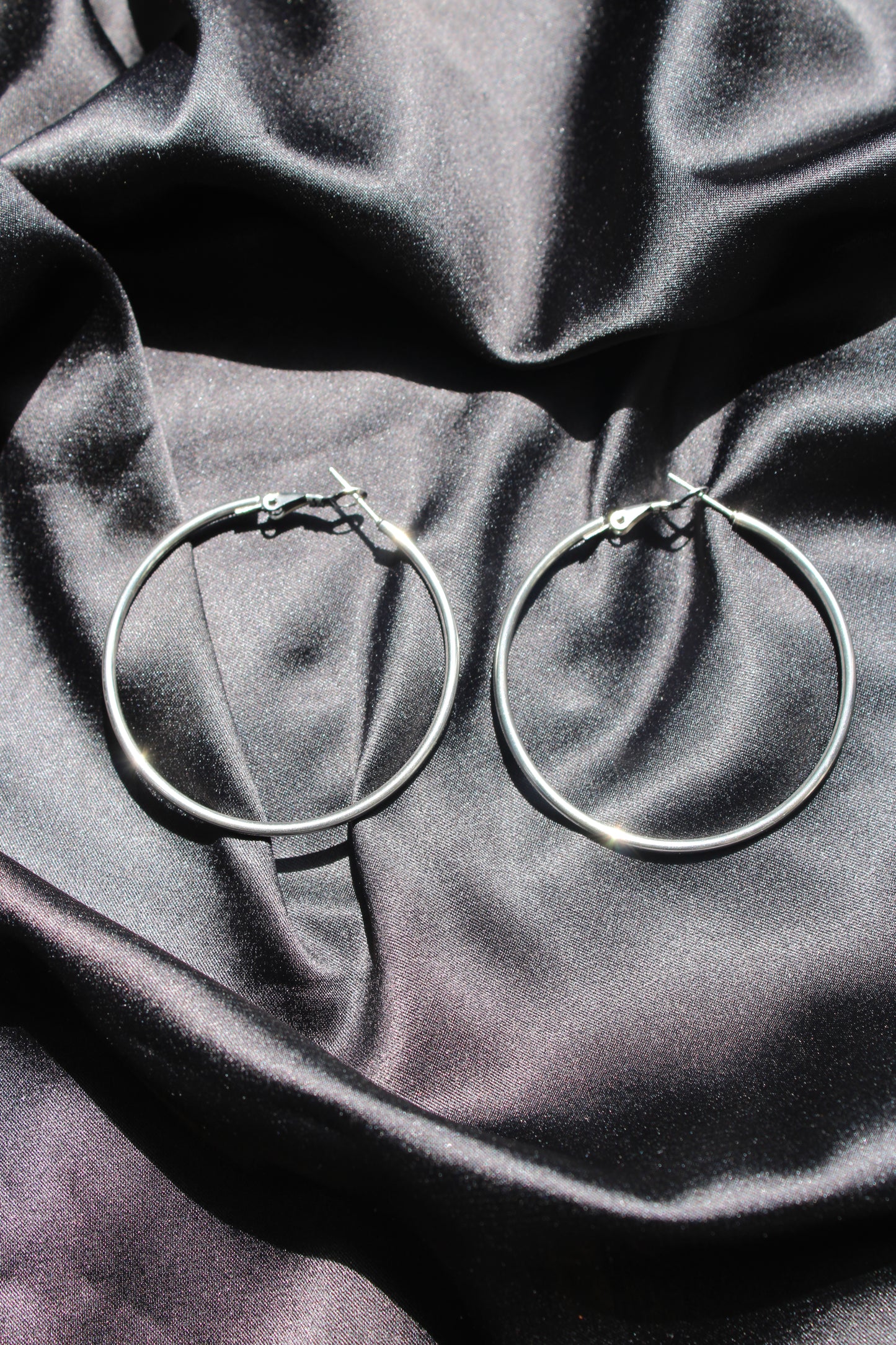 Classic Silver Large Hoops